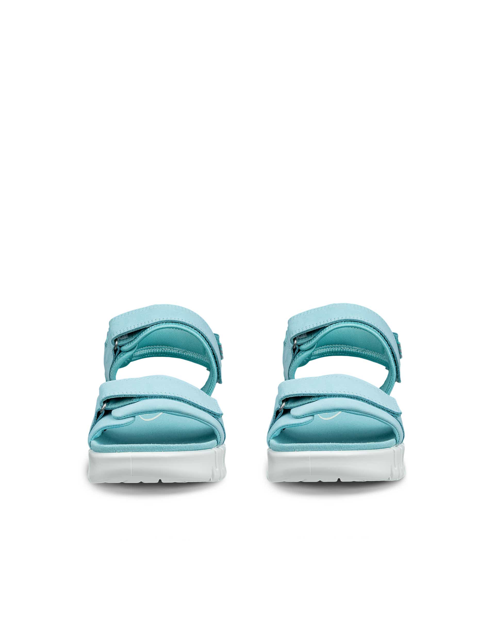 ECCO® Gruuv Sol Damen Nubuksandale mit Absatz - Blau - Front pair