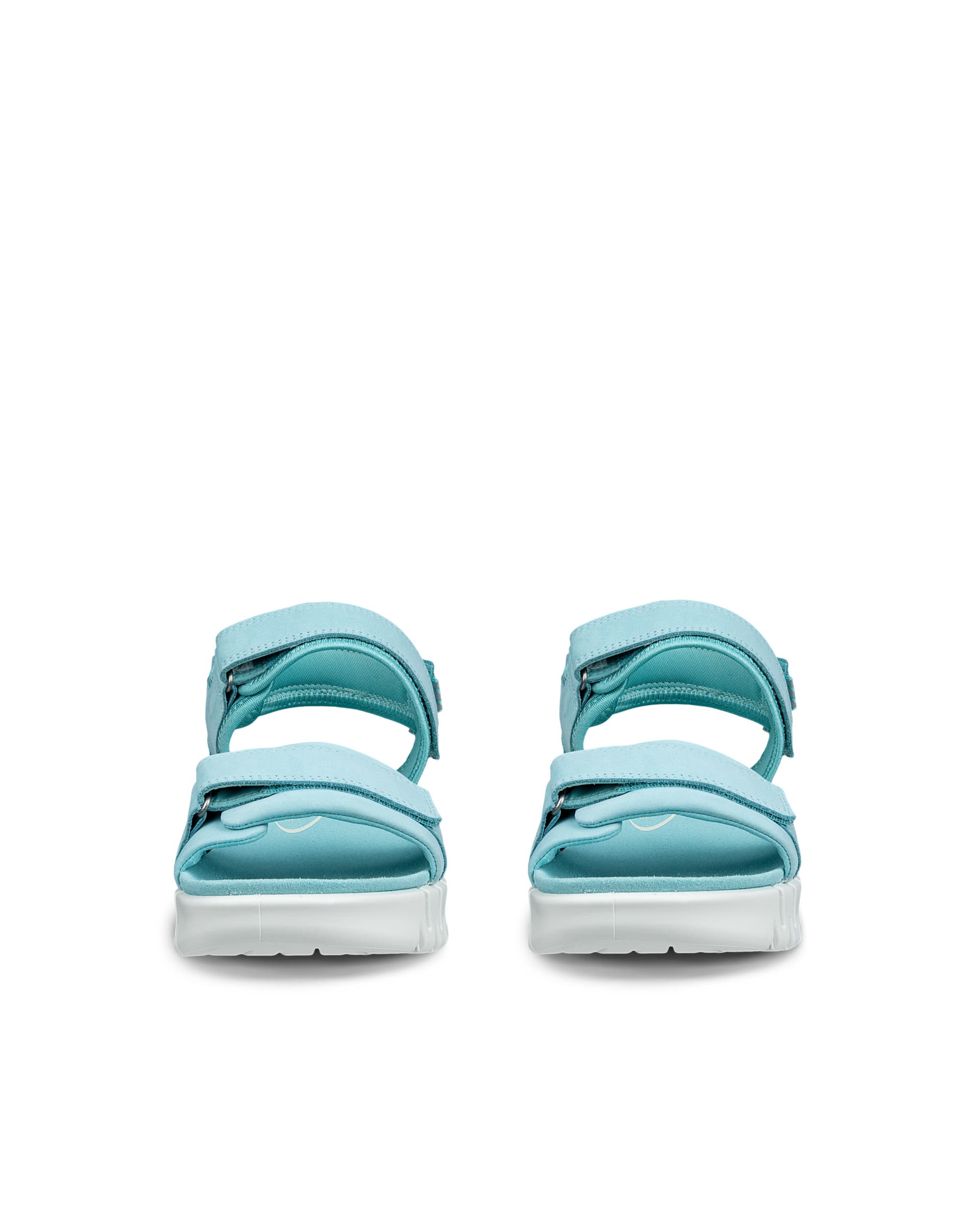 ECCO® Gruuv Sol Damen Nubuksandale mit Absatz - Blau - Front pair