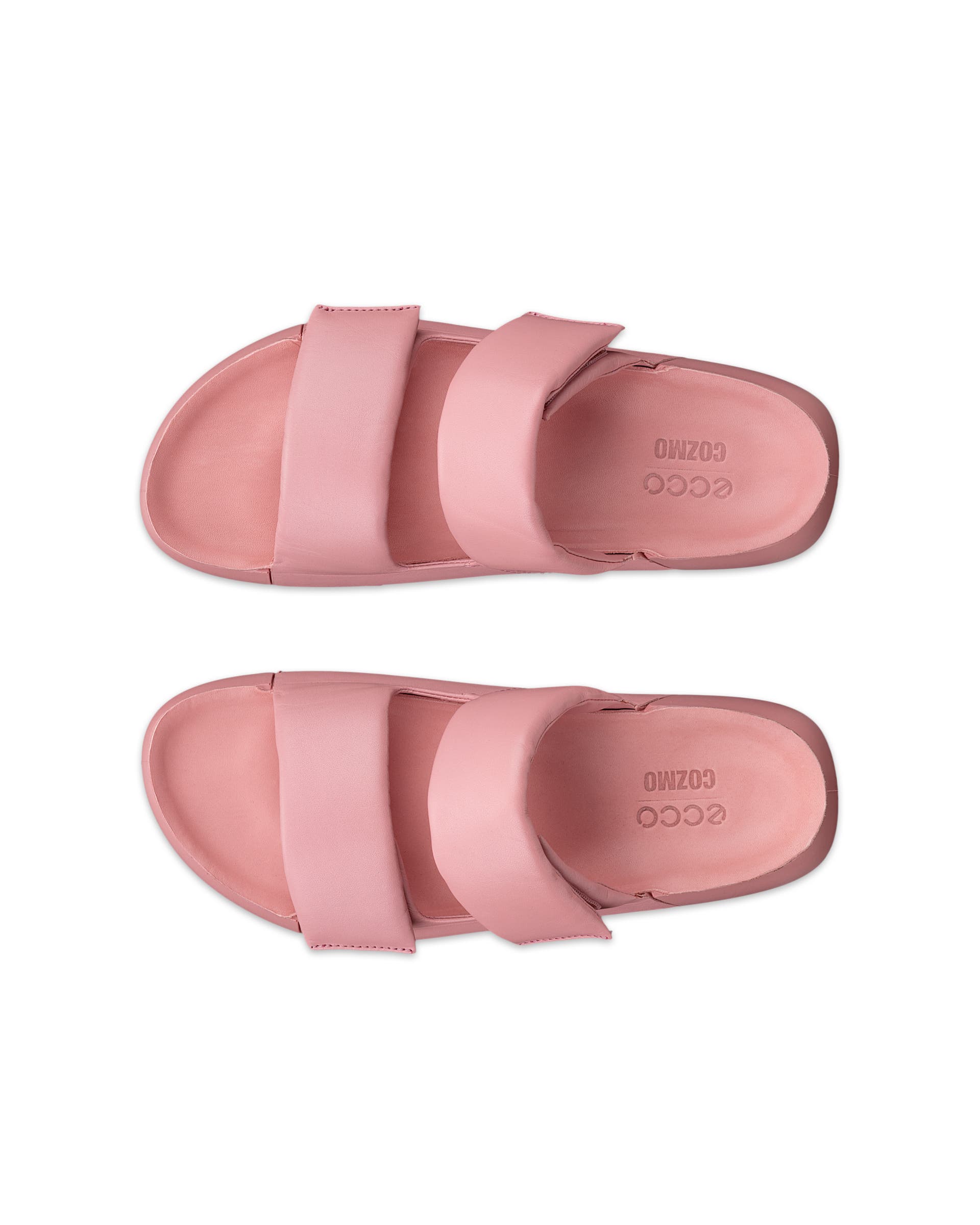 ECCO® Cozmo PF Damen Ledersandale mit zwei Riemen - Rosa - Top left pair