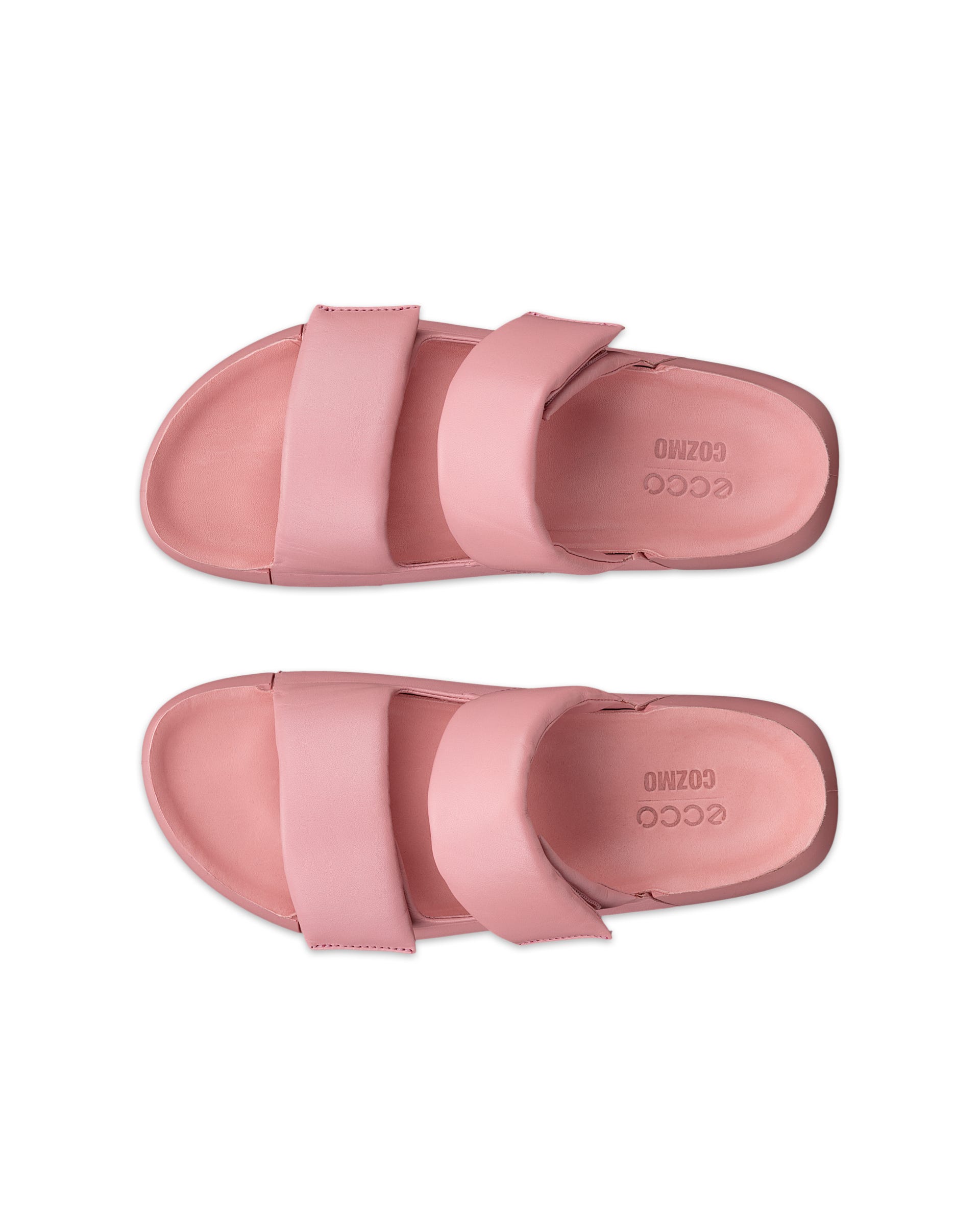 ECCO® Cozmo PF Damen Ledersandale mit zwei Riemen - Rosa - Top left pair