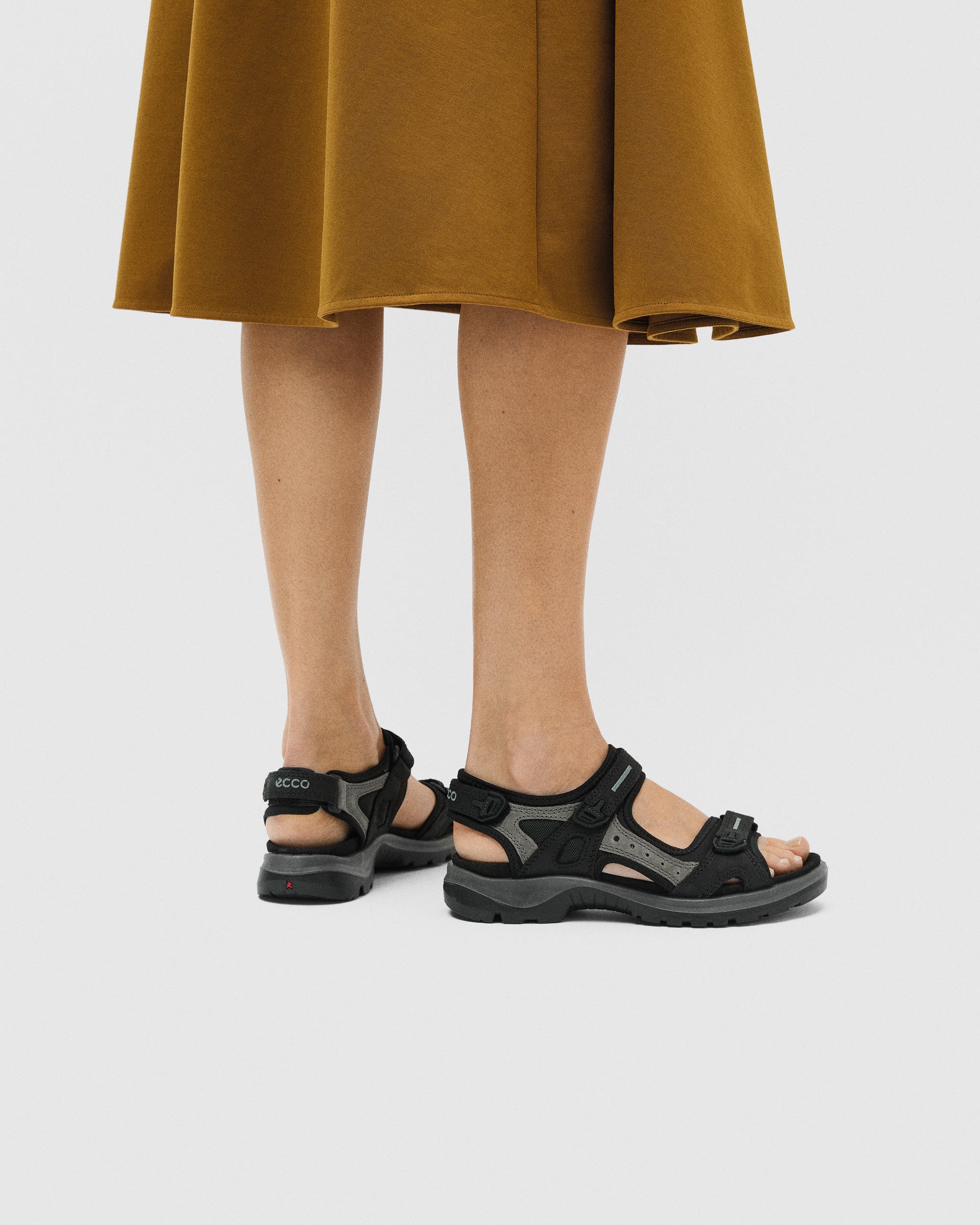 Women's ECCO® Offroad Nubuck Hiking Sandal - Black - Lifestyle image-1