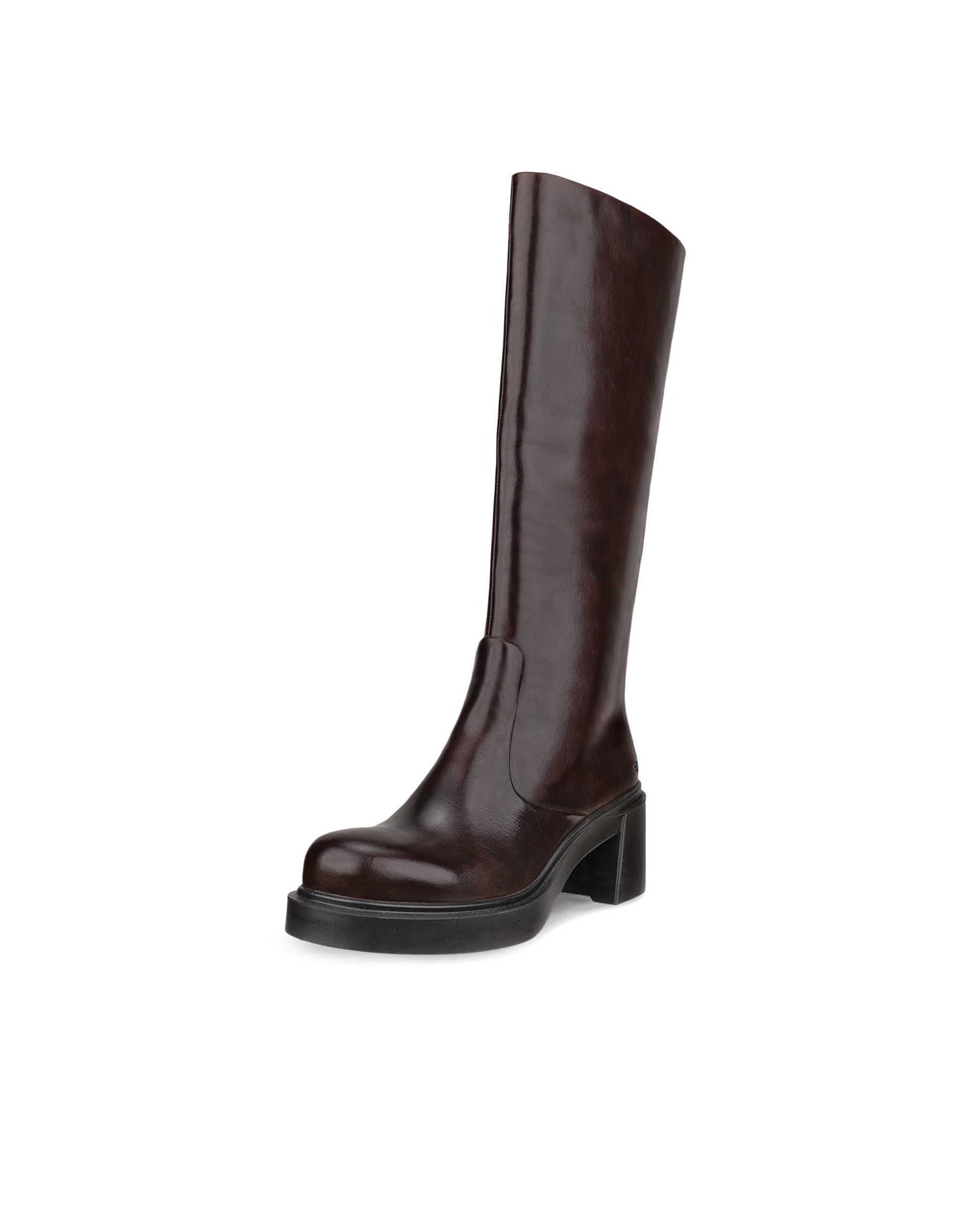 ECCO® METROPOLE SEOUL 45 bottes hautes en cuir pour femme - Marron - Main