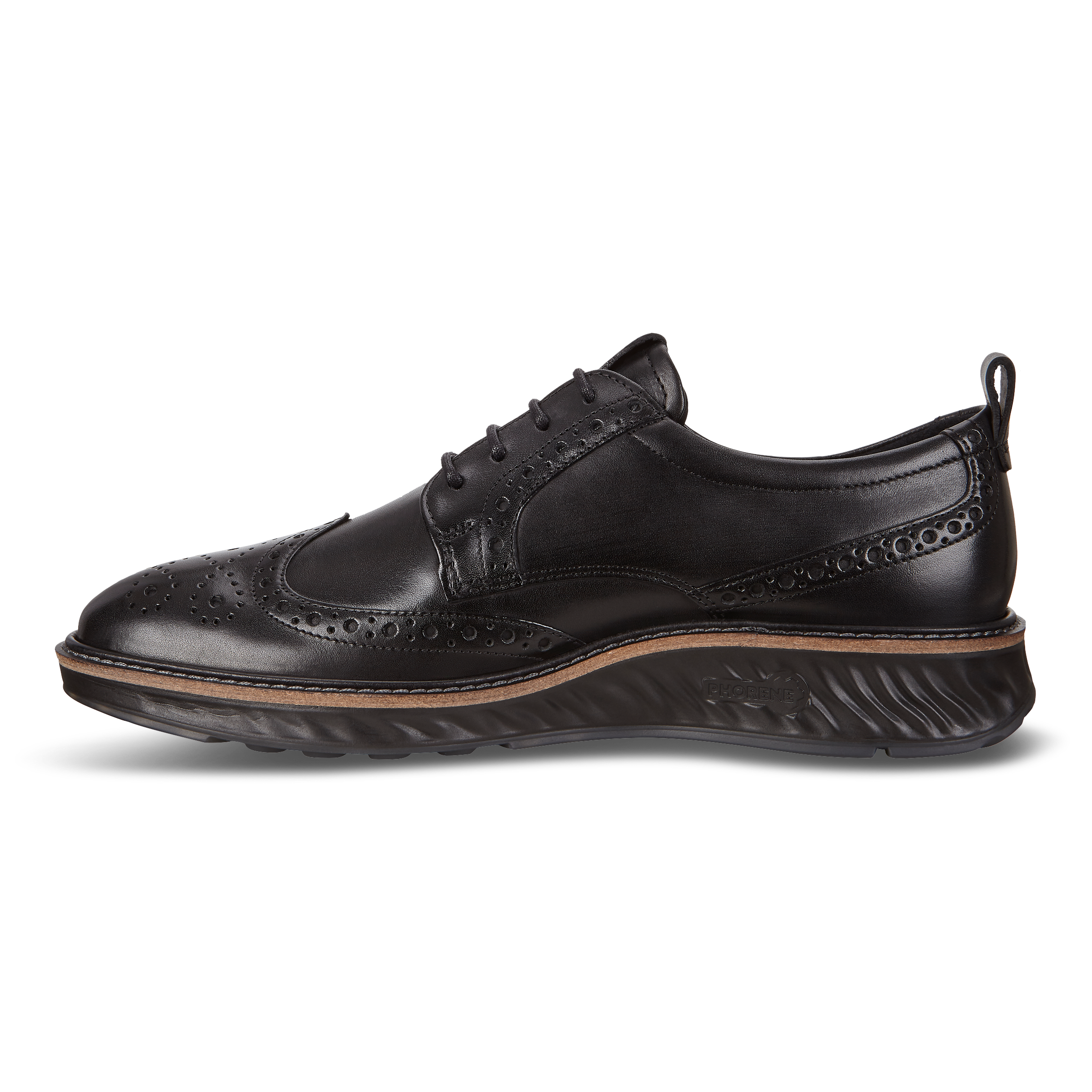 ECCO ST.1 Hybrid メンズ レザーブローグシューズ | ブラック