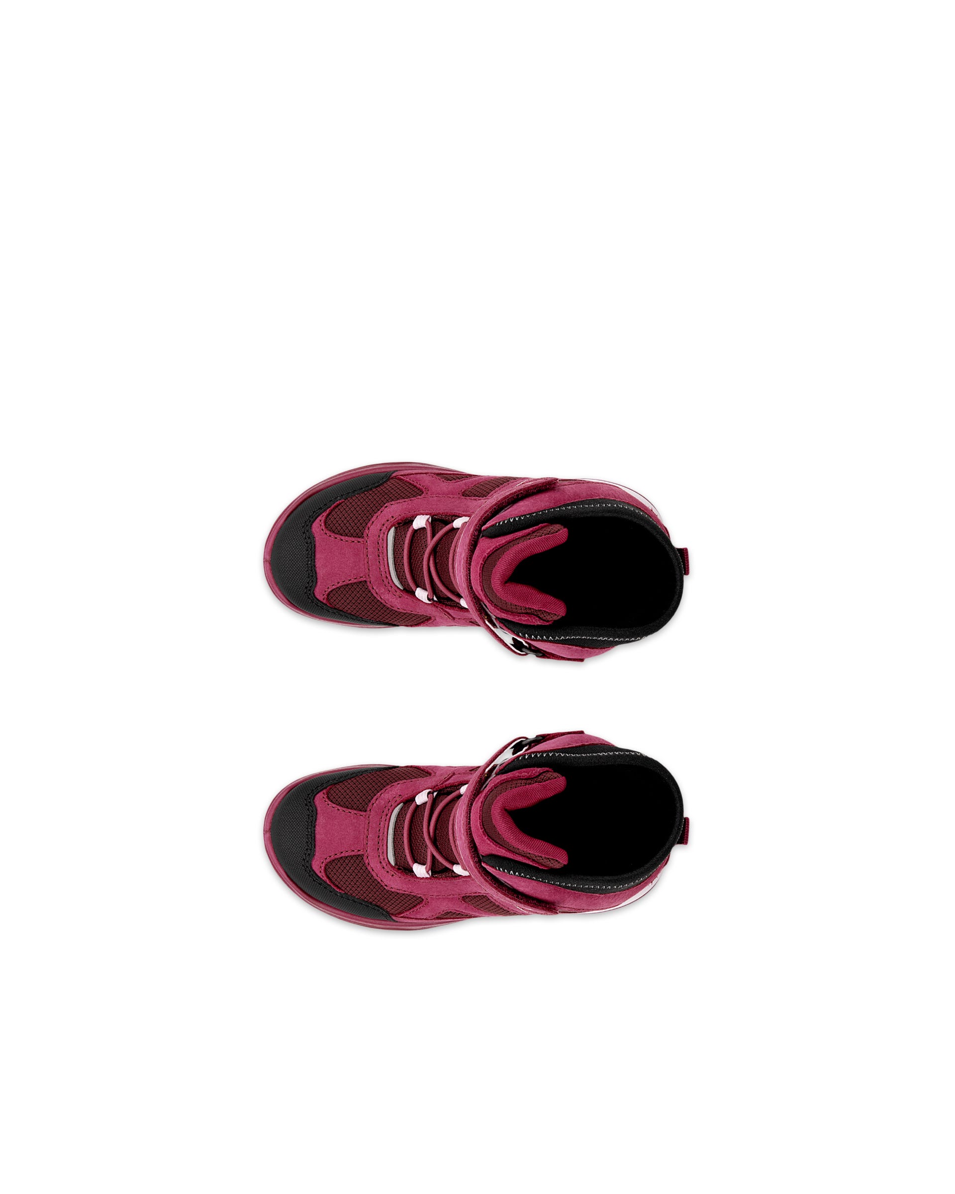 Dětská nubuková ex zimní kotníčková voděodolná obuv ECCO® SNOW MOUNTAIN - Červená - Top left pair