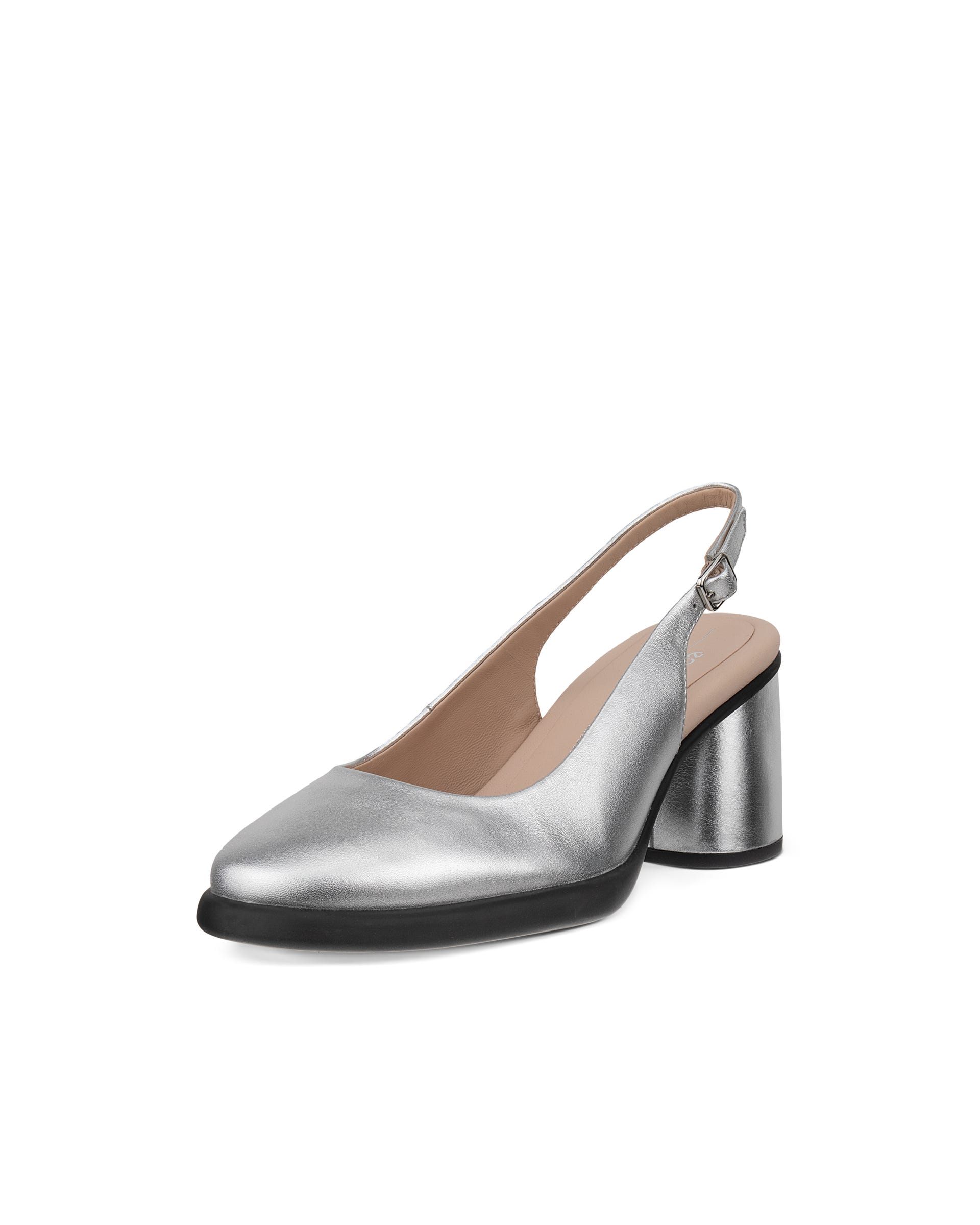 ECCO® Sculpted LX 55 escarpins en cuir à talon carré pour femme - Métallisé - Main