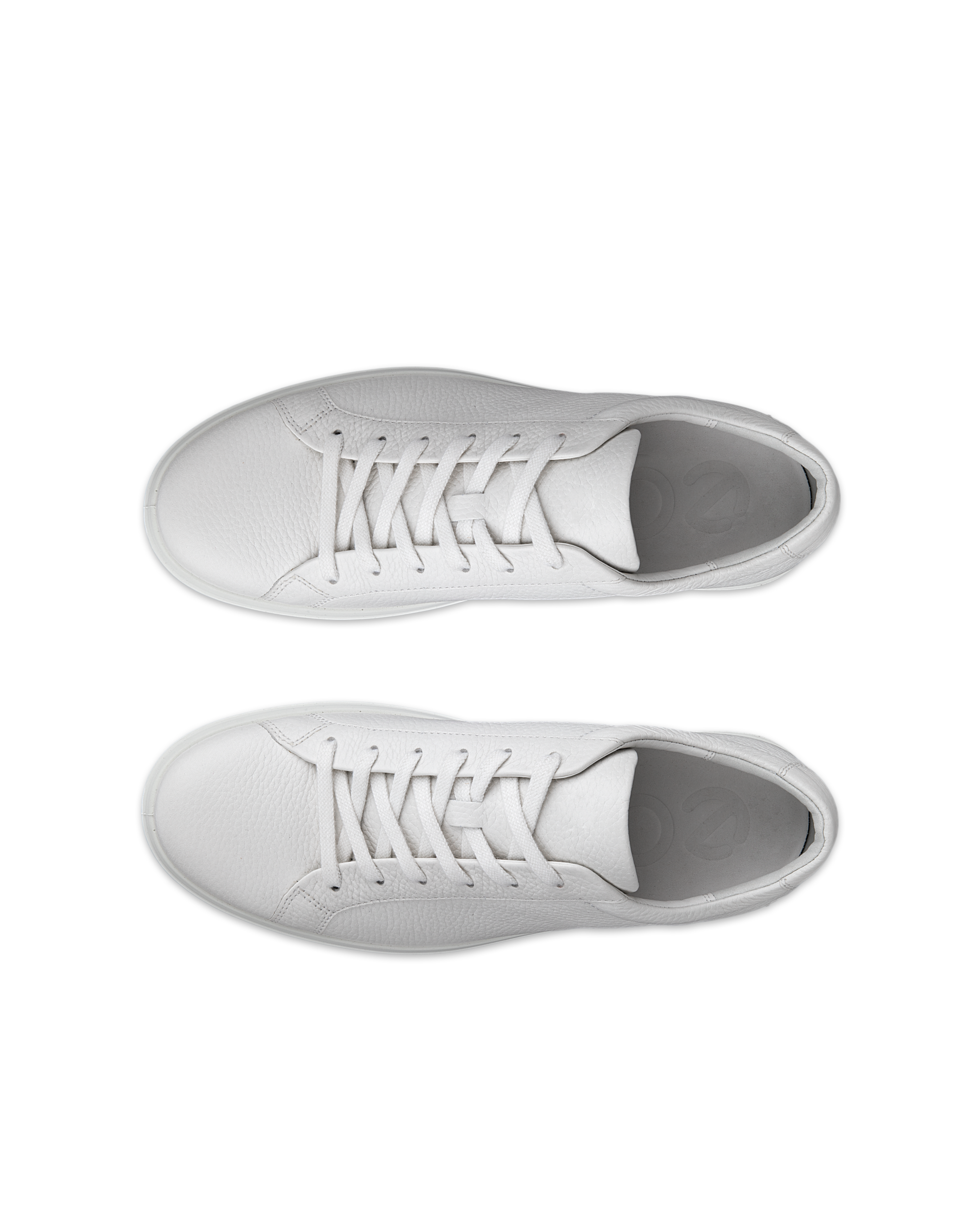 Men's ECCO® Soft 60 Leather Trainer - White - Top left pair