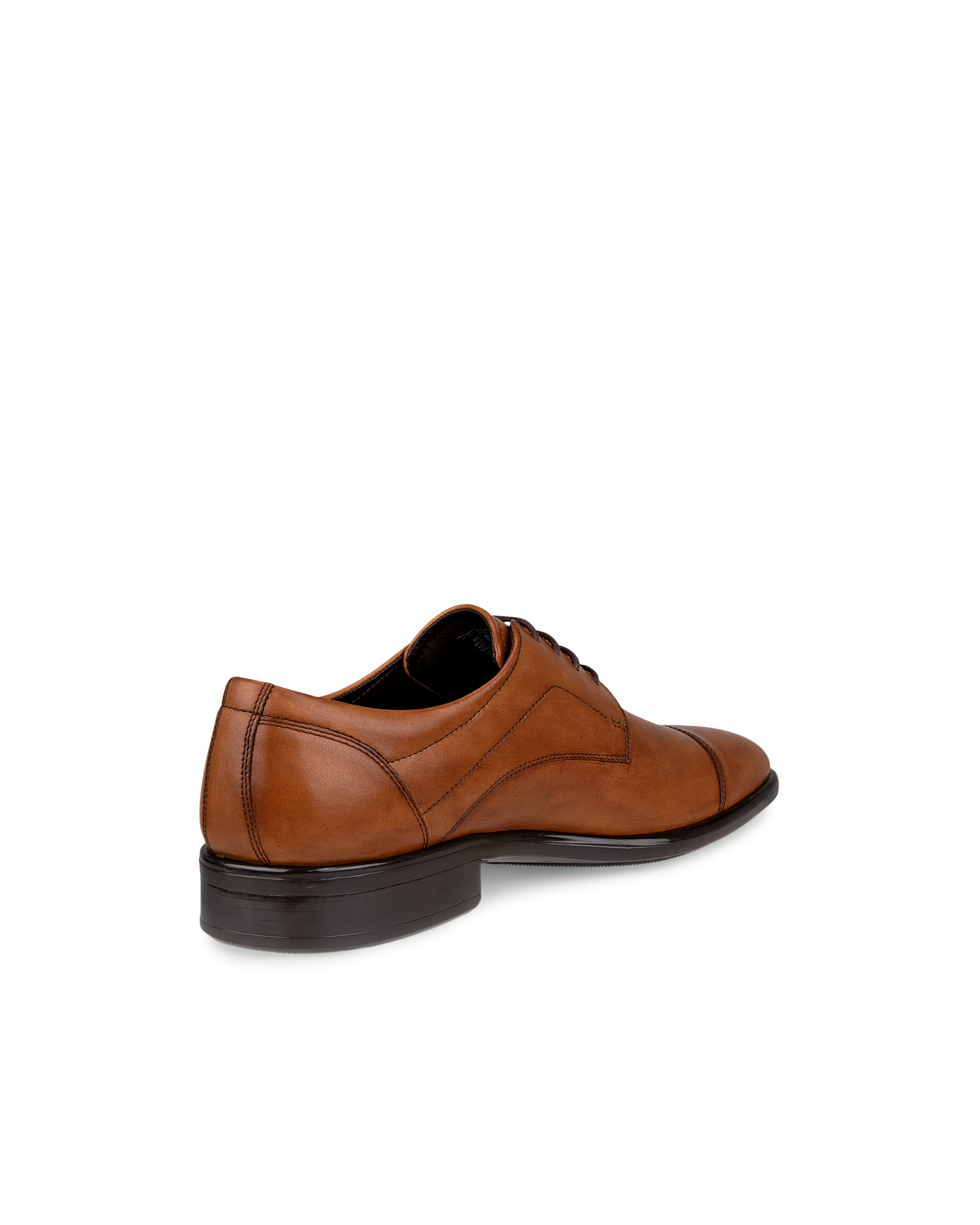 ECCO City Tray Plain Toe Derby Dark Brown Leather Shoes Mens size 45 (12) ECCO City Tray Cap Toe Brown Leather Oxford Dress Shoes Men  main image 2