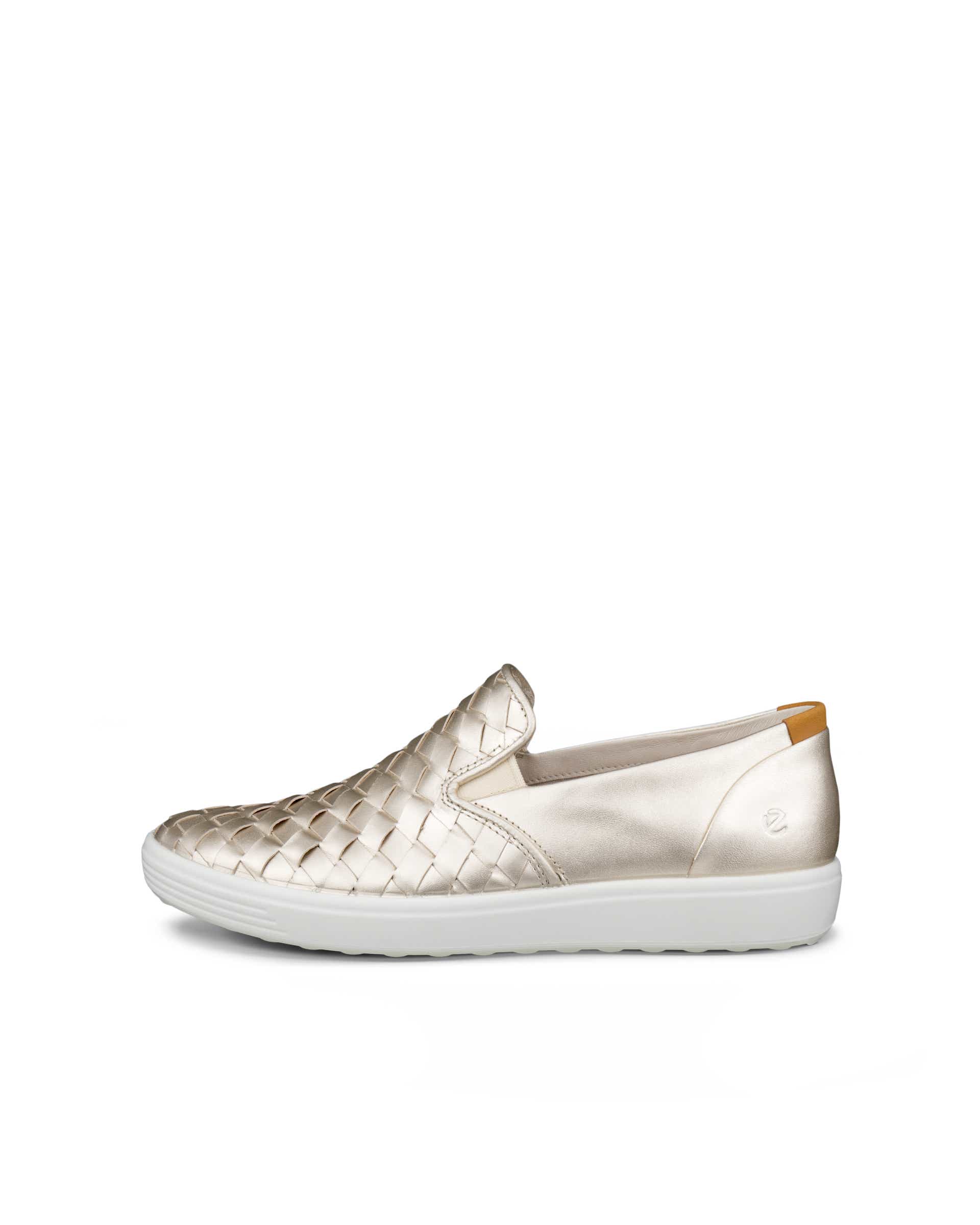 Women's ECCO® Soft 7 Woven Leather Slip-On | Metallics