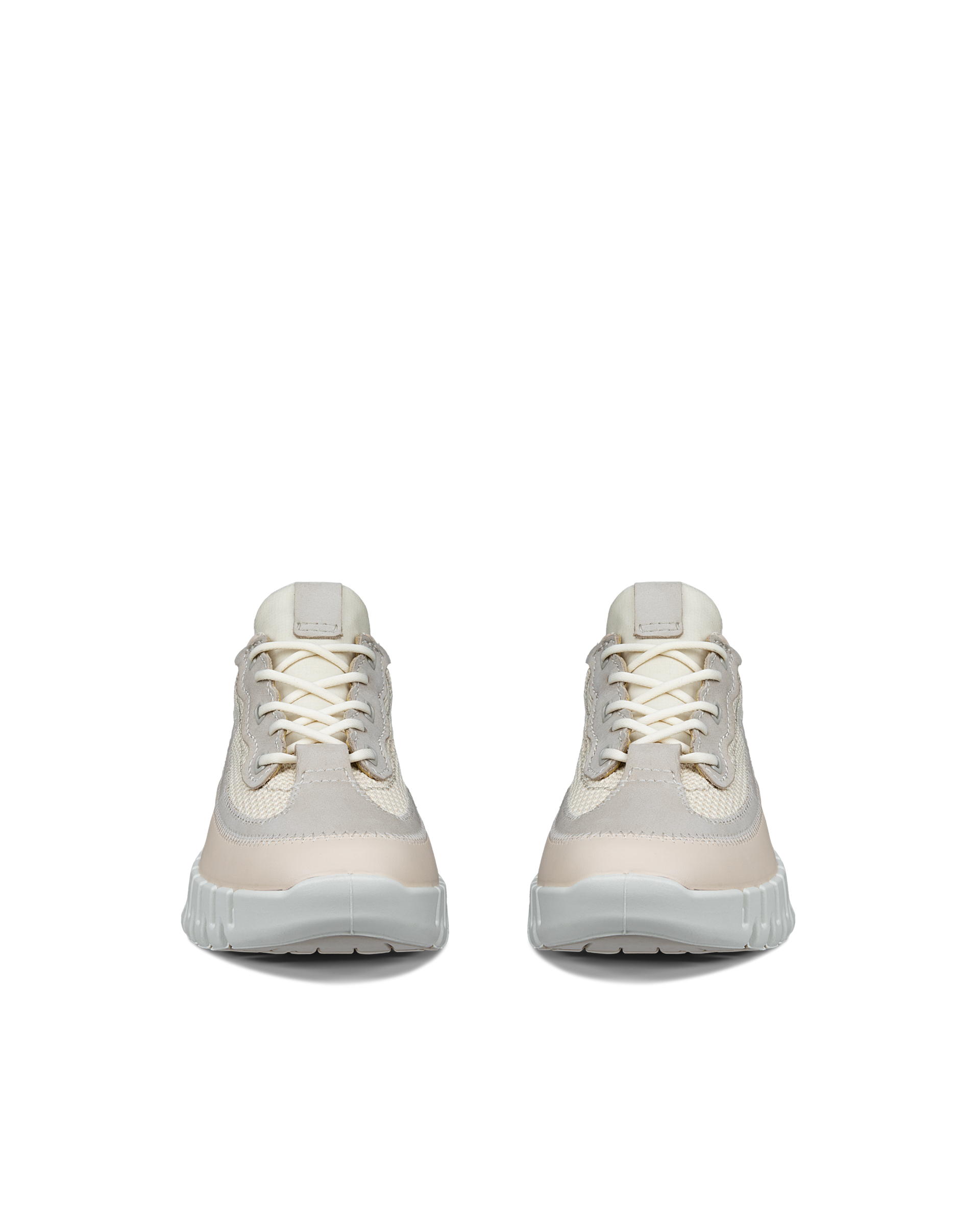 ECCO GRUUV WOMEN ウィメンズ レザースニーカー - ベージュ - Front pair
