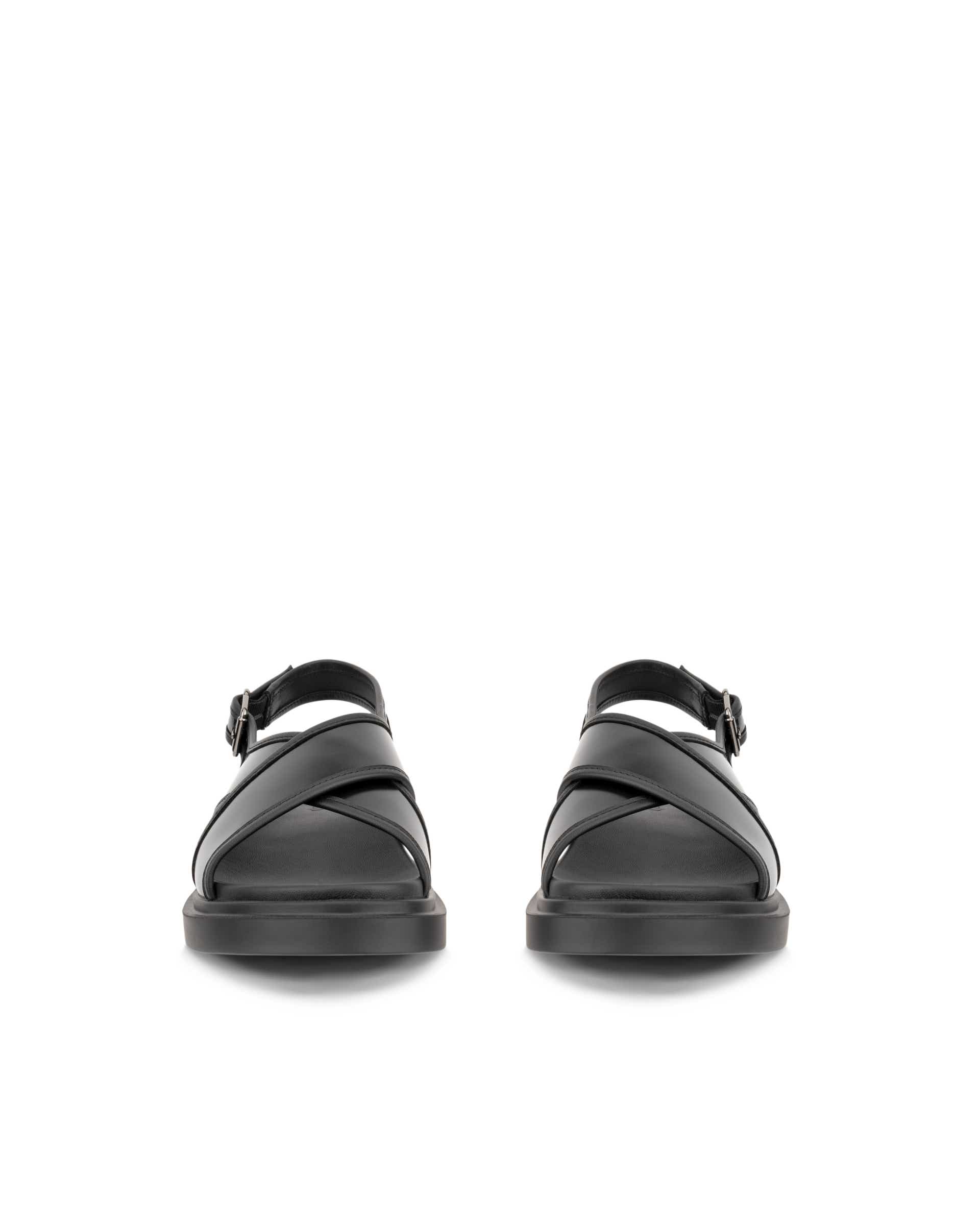 Women's ECCO® Metropole Seoul Leather Slingback Sandal - Black - Front pair