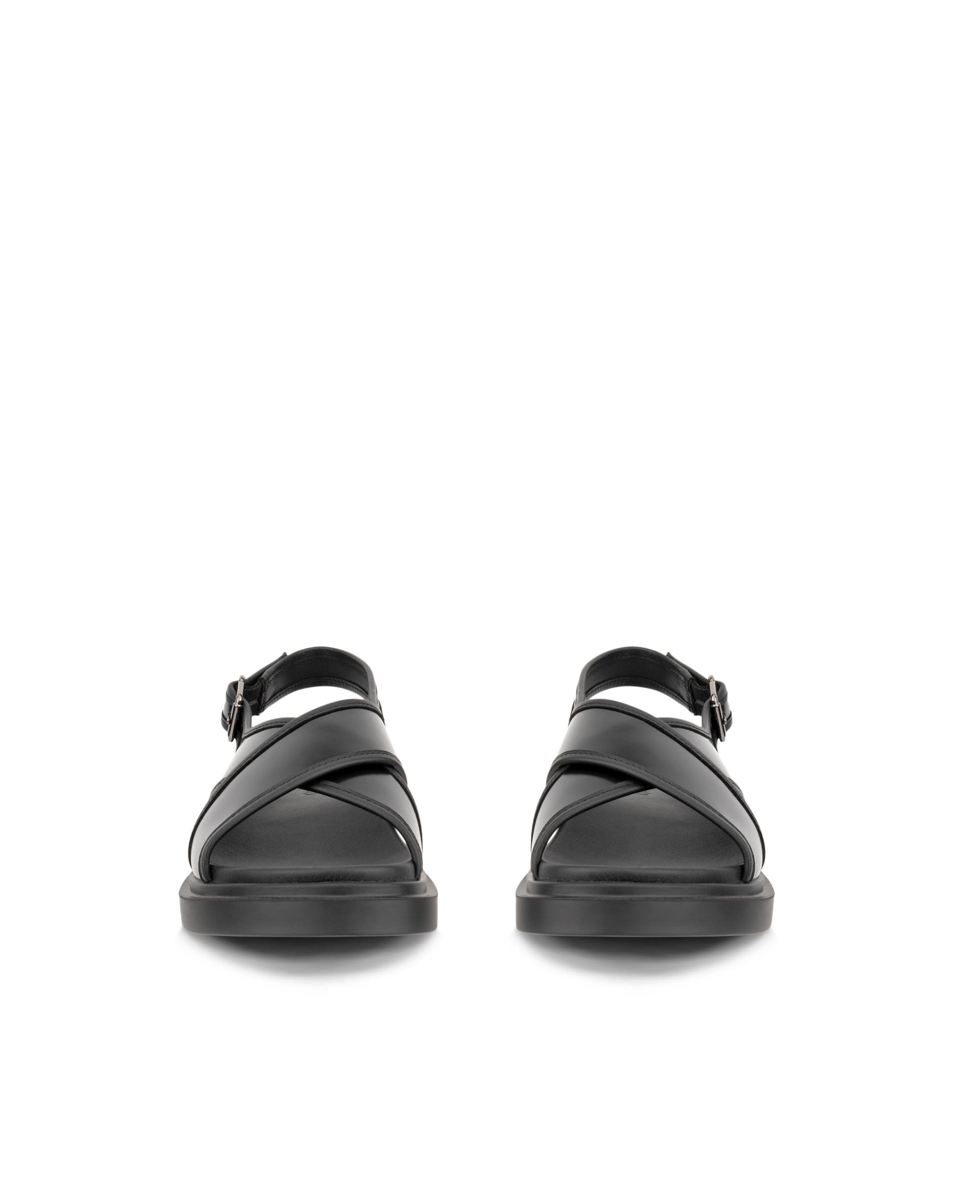Women's ECCO® Metropole Seoul Leather Slingback Sandal - Black - Front pair