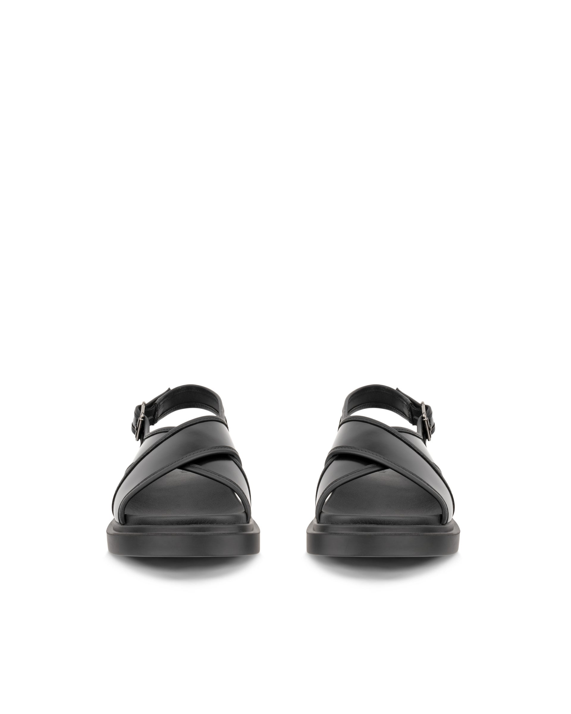 Women's ECCO® Metropole Seoul Leather Slingback Sandal - Black - Front pair