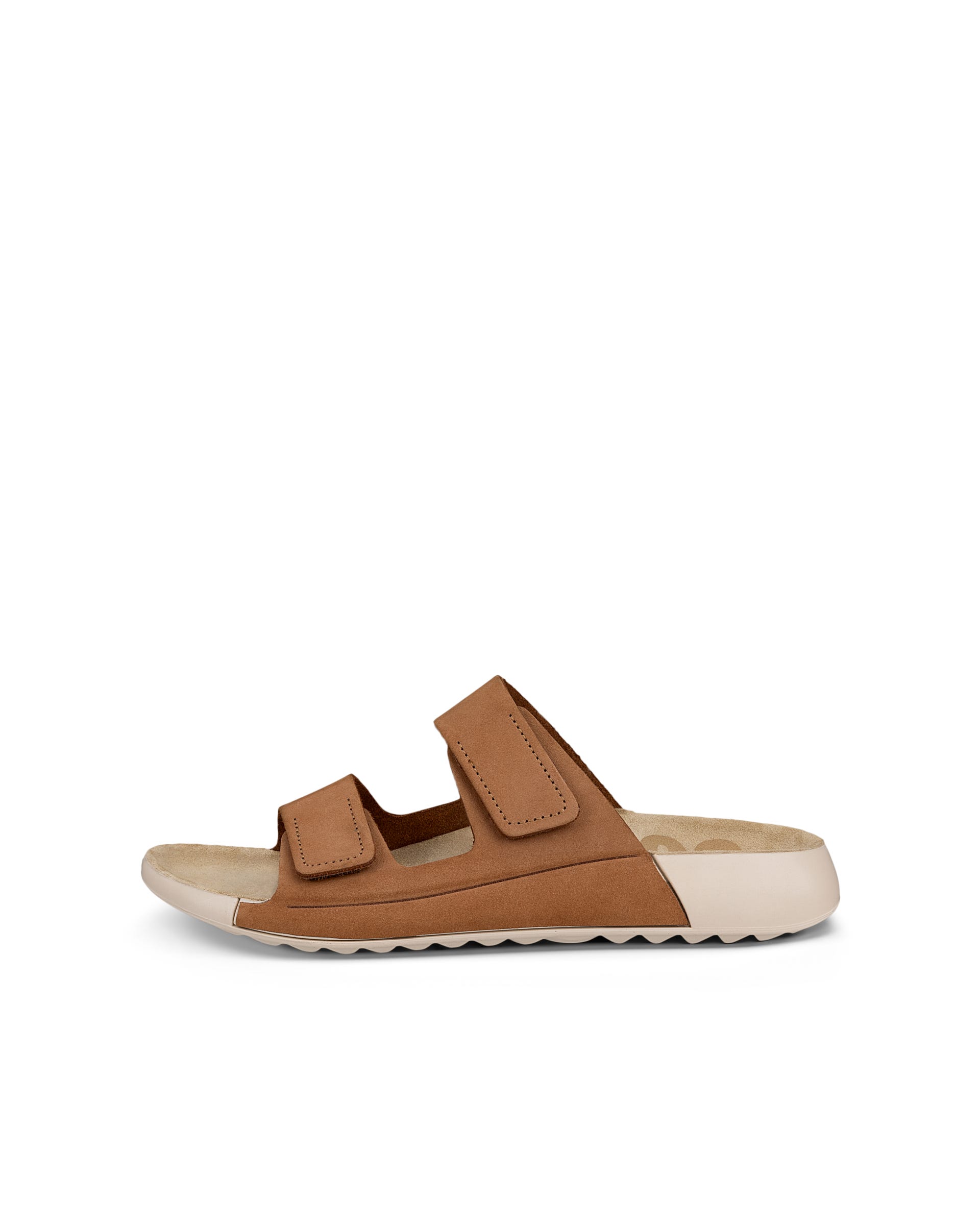 Women's ECCO® Cozmo Nubuck Two Strap Sandal - Brown - Outside