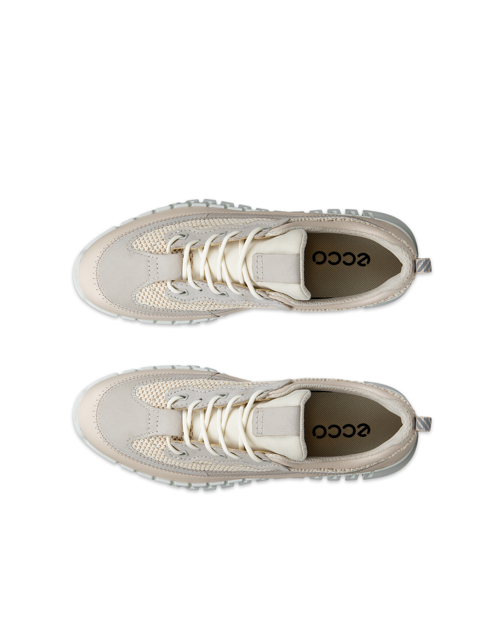 ECCO GRUUV WOMEN ウィメンズ レザースニーカー - ベージュ - Top left pair