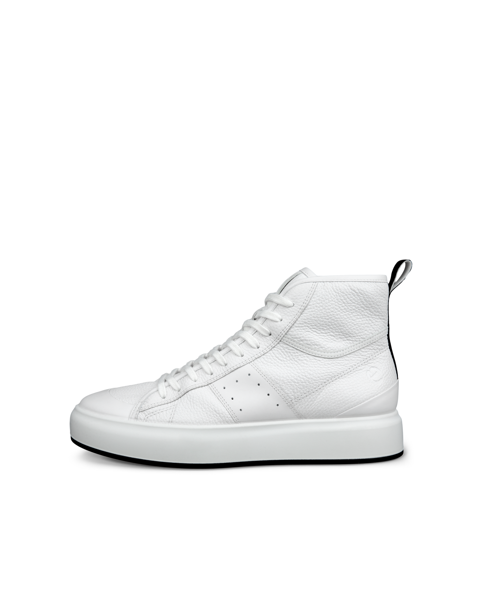 ECCO Street Ace メンズ レザーハイカットスニーカー | ホワイト