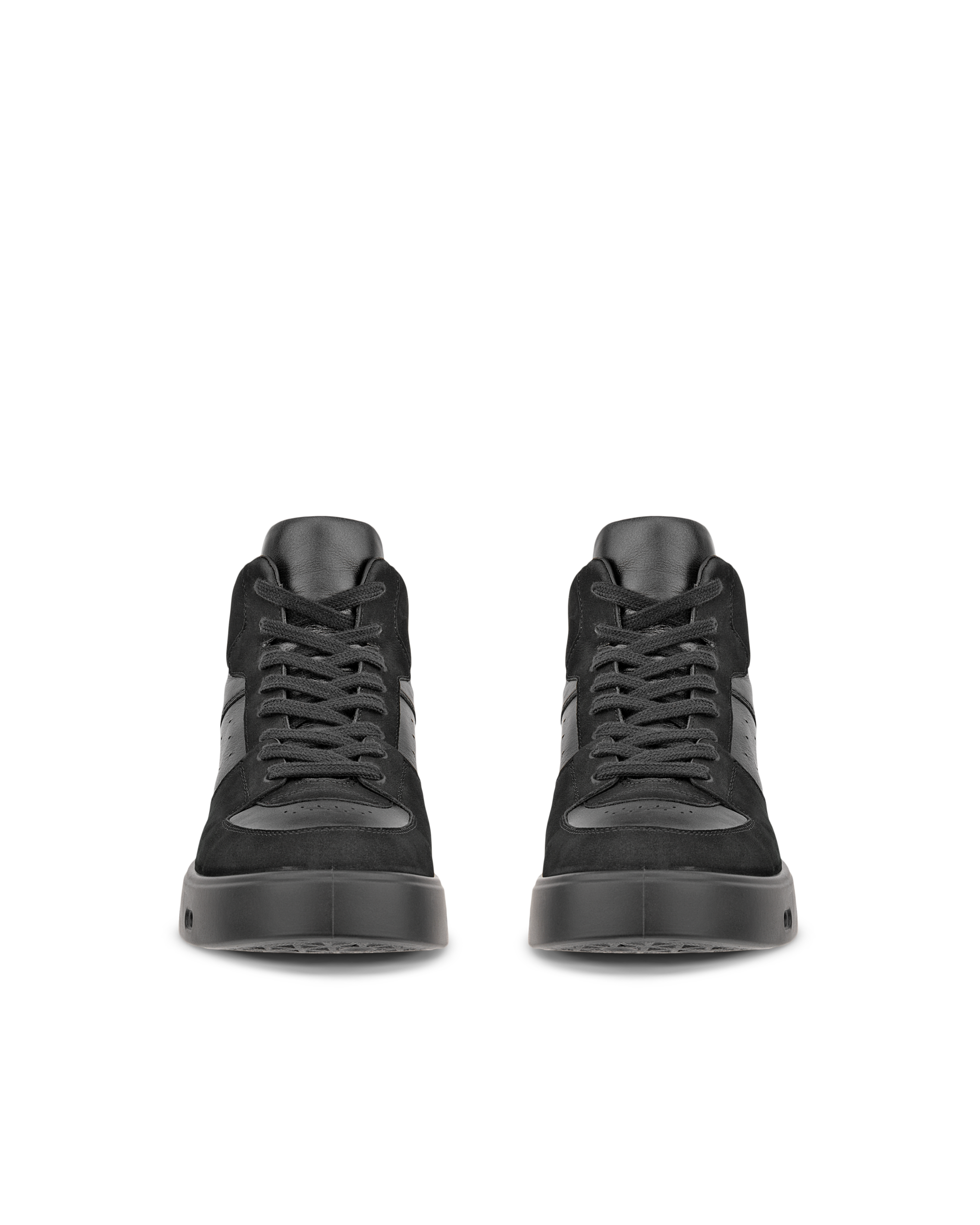 ECCO® Street 720 női magasszárú bőr sneaker - Fekete - Front pair
