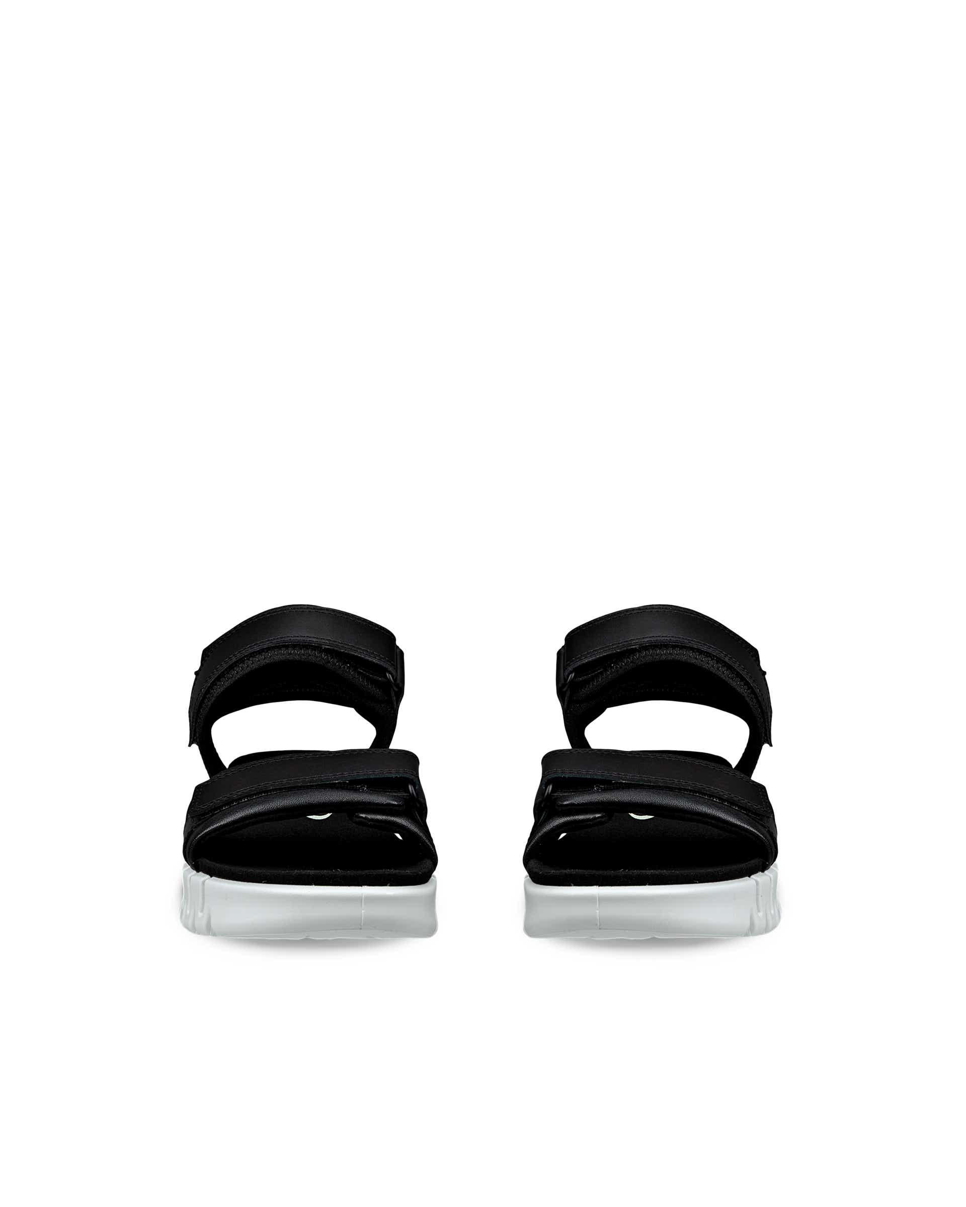 ECCO® Gruuv Sol sandale à talon en cuir pour femme - Noir - Front pair