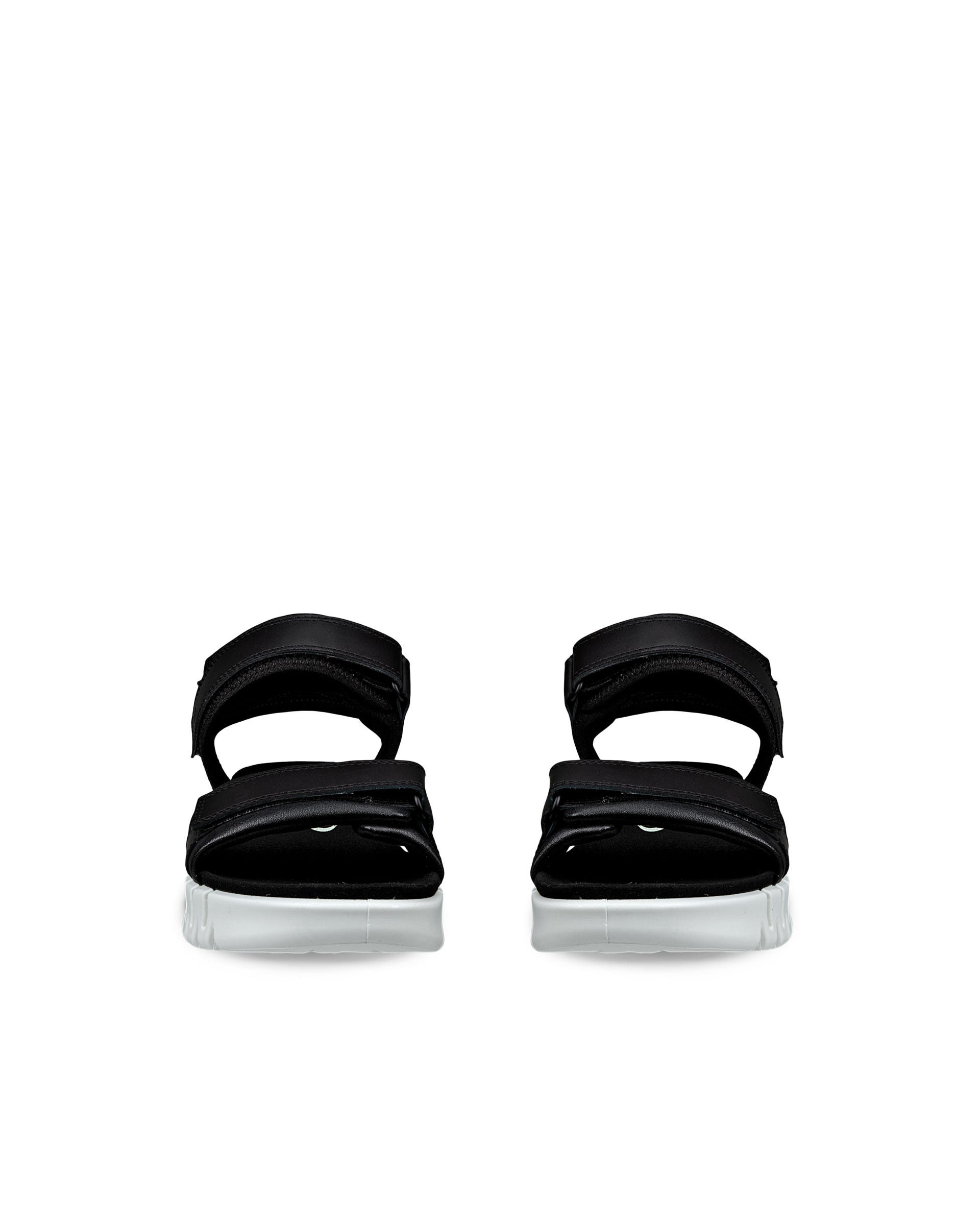 ECCO® Gruuv Sol sandale à talon en cuir pour femme - Noir - Front pair