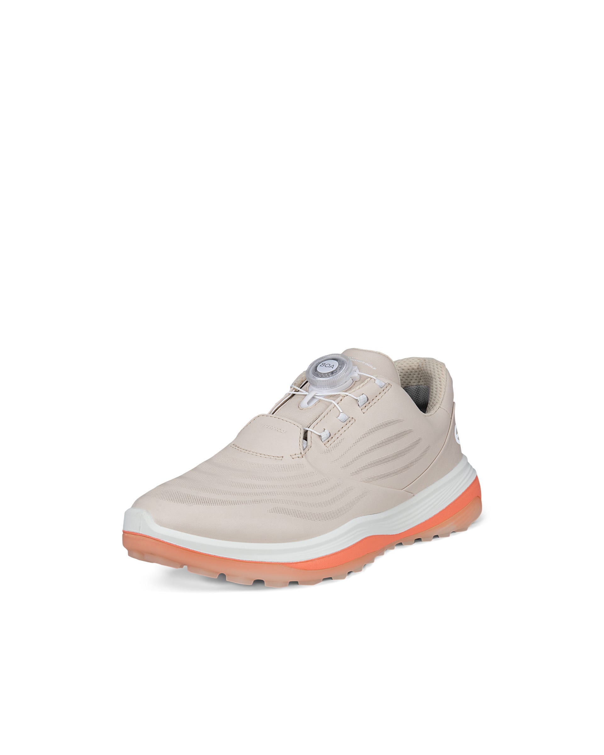 ECCO GOLF LT1 BOA WOMEN ウィメンズ レザーウォータープルーフゴルフシューズ - ベージュ - Main