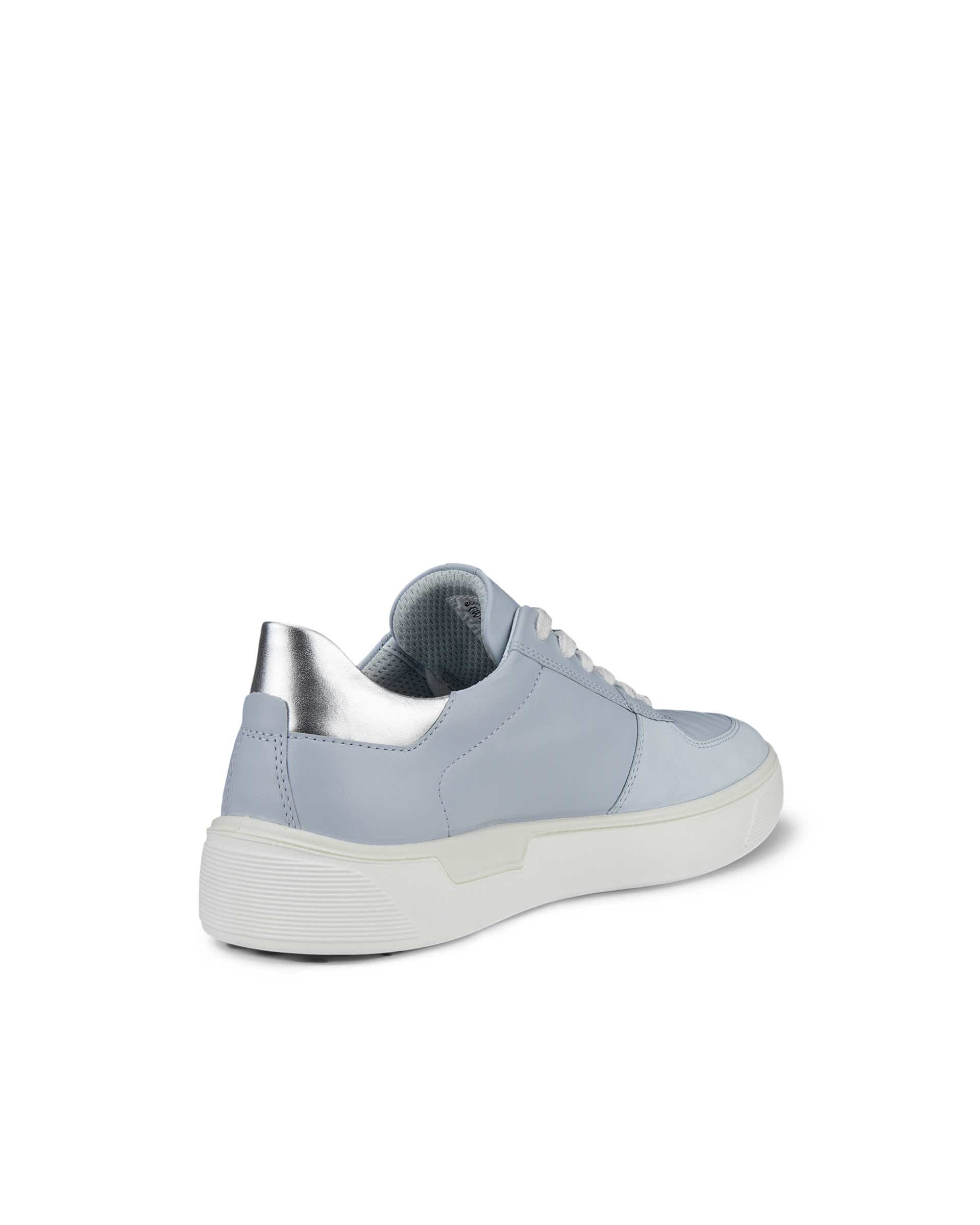 Women's ECCO® Street Tray Leather Sneaker - Blue - Back