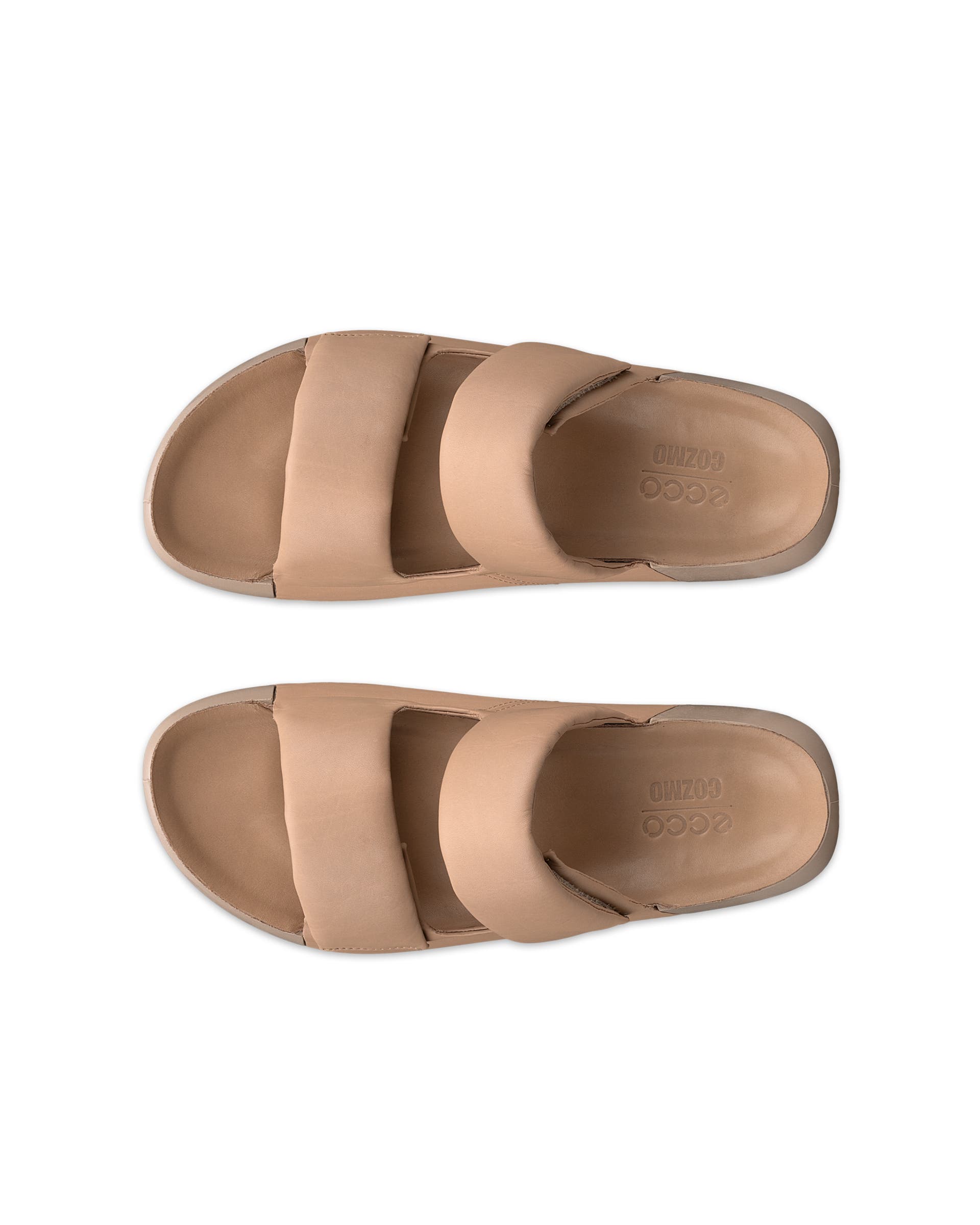 ECCO® Cozmo PF sandaler i læder med to remme til damer - Brun - Top left pair