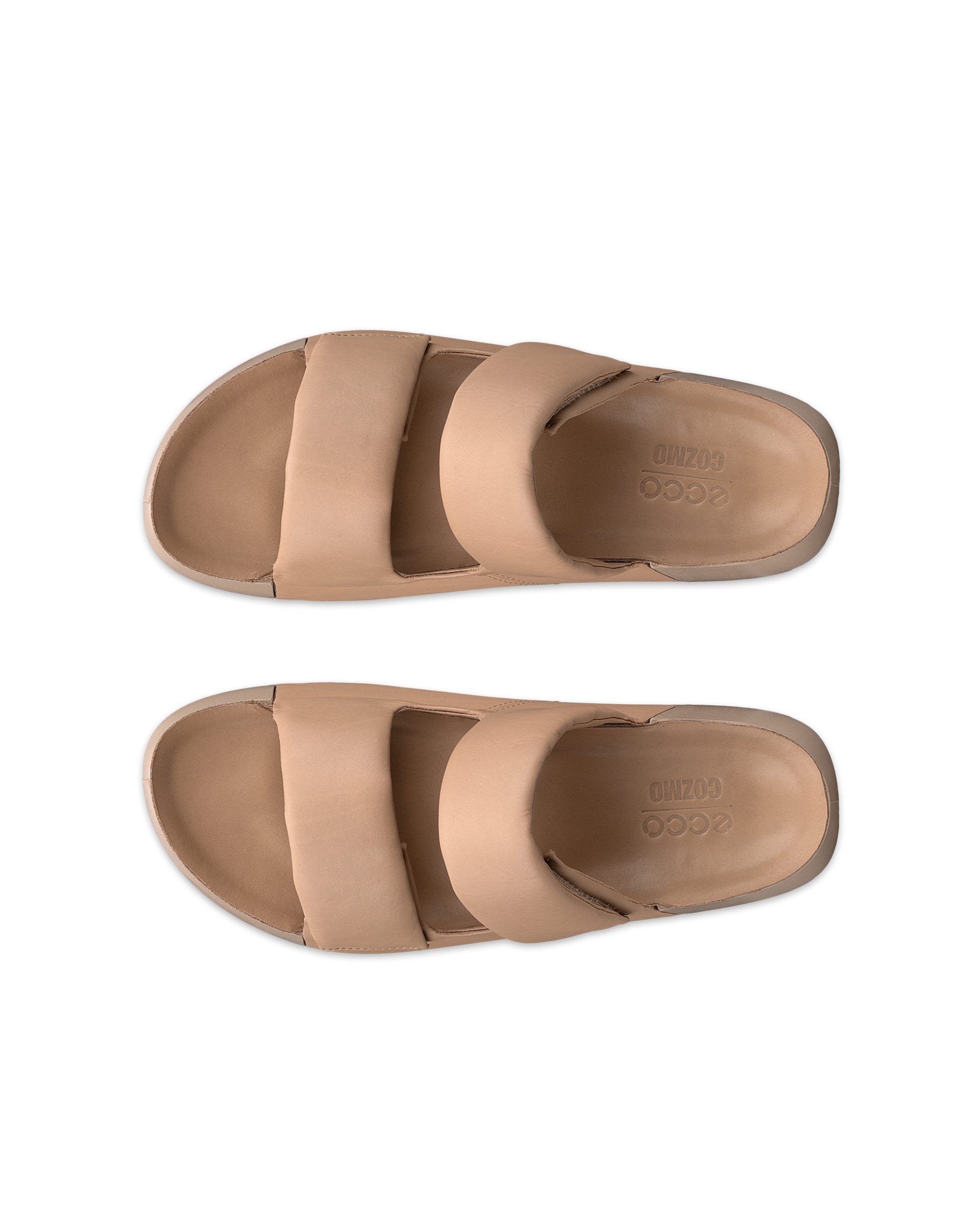 ECCO® Cozmo PF sandaler i læder med to remme til damer - Brun - Top left pair