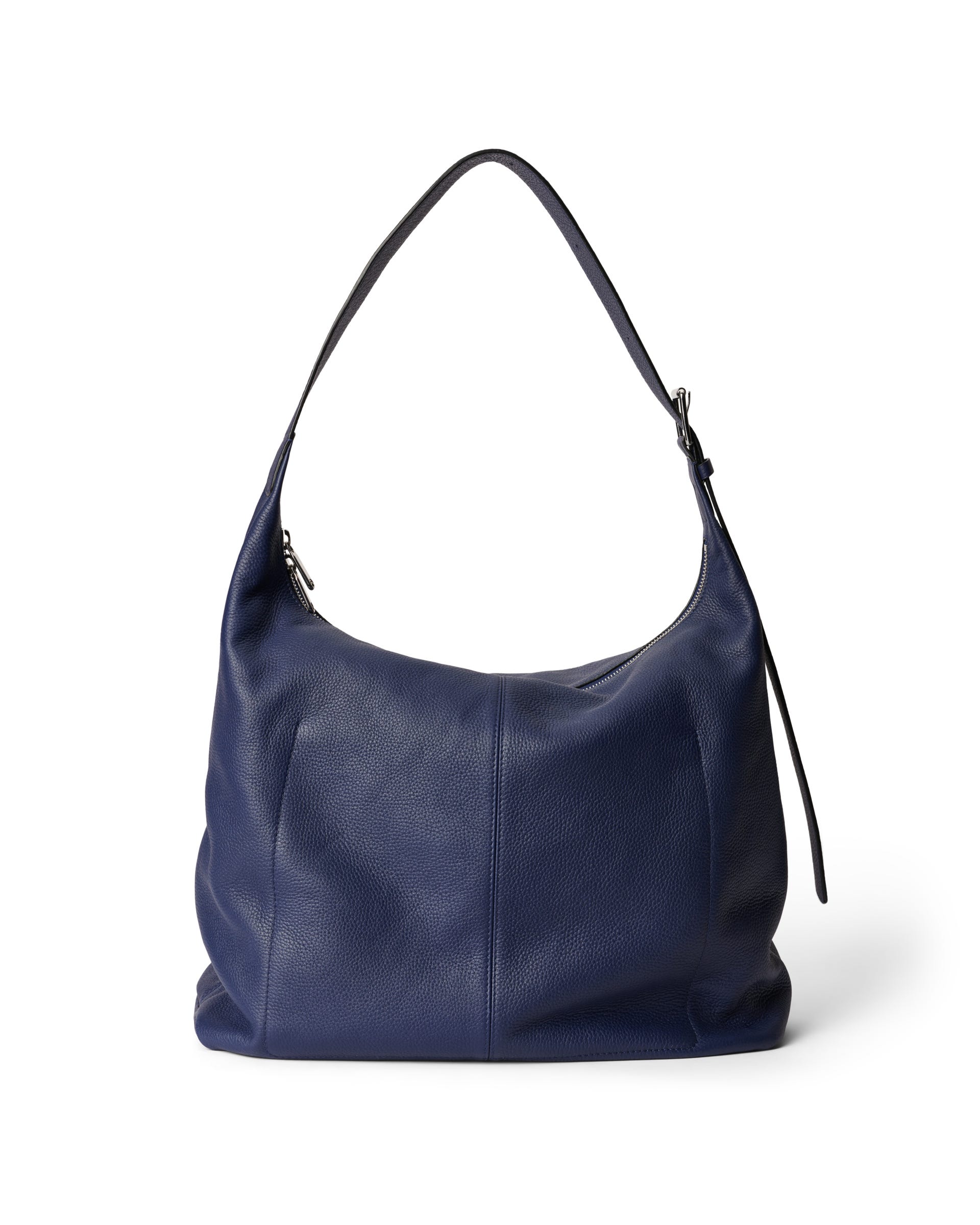 Grand sac hobo en cuir grainé ECCO® Soft - Bleu - Back