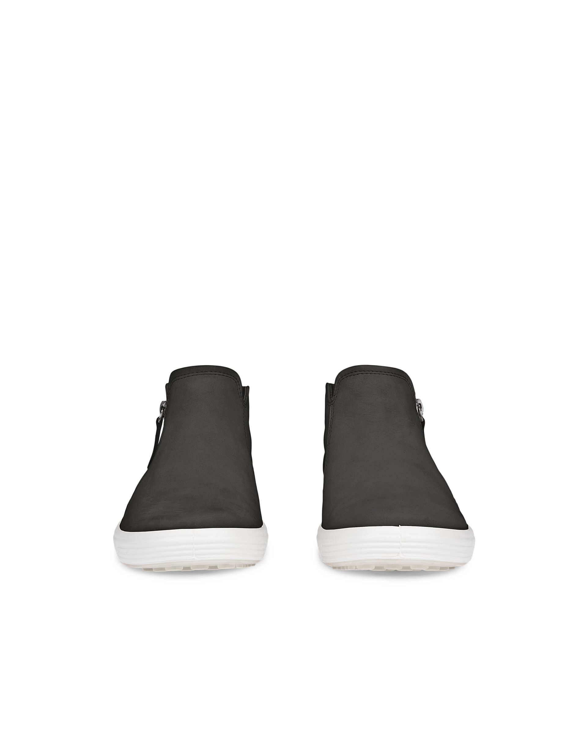 Women's ECCO® Soft 7 Nubuck Zip Bootie - Black - Front pair
