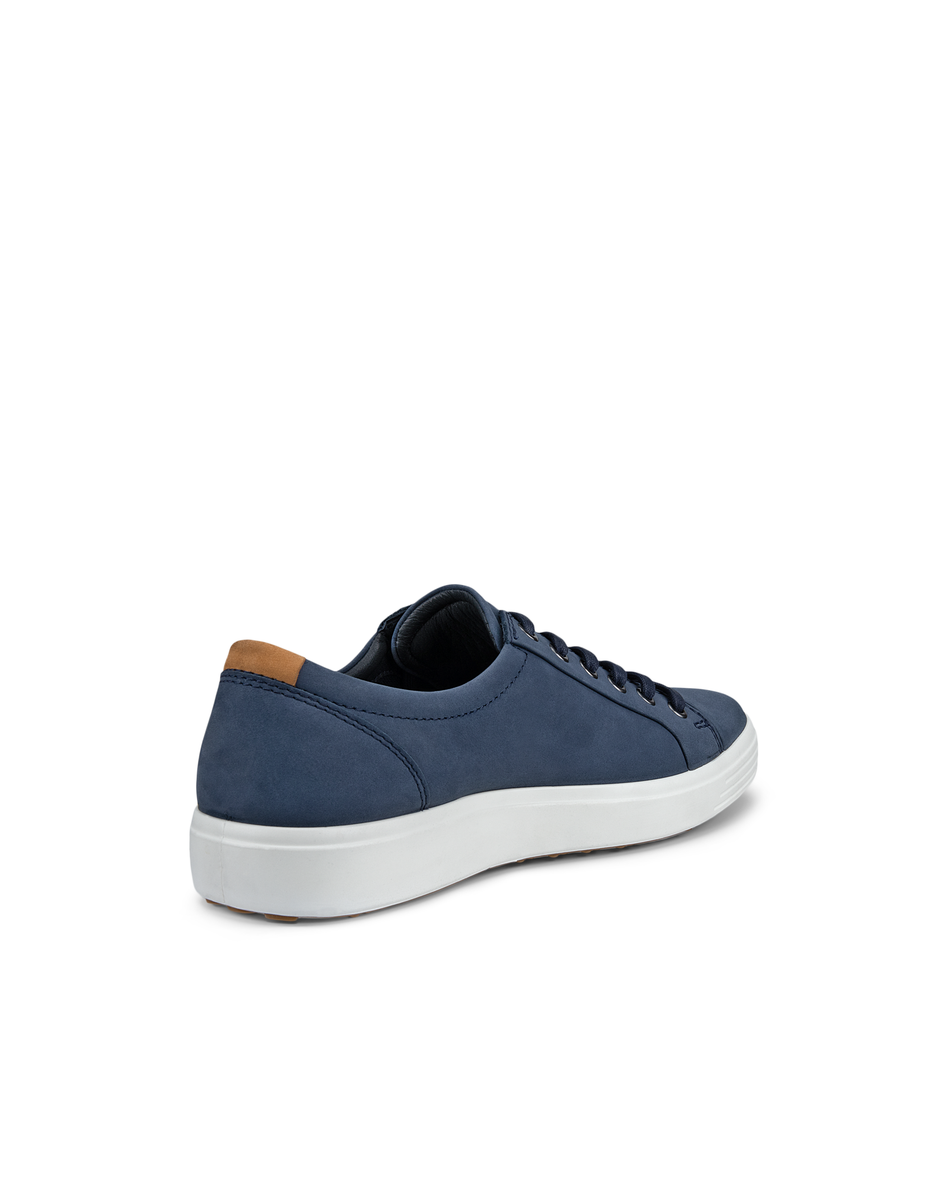 Men's ECCO® Soft 7 Nubuck Trainer - Blue - Back