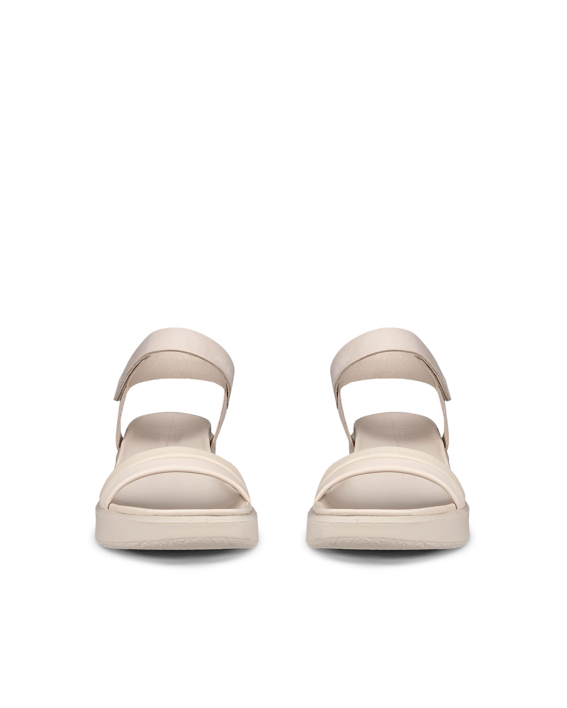 Women's ECCO® Flowt LX Leather Wedge Sandal - Beige - Front pair