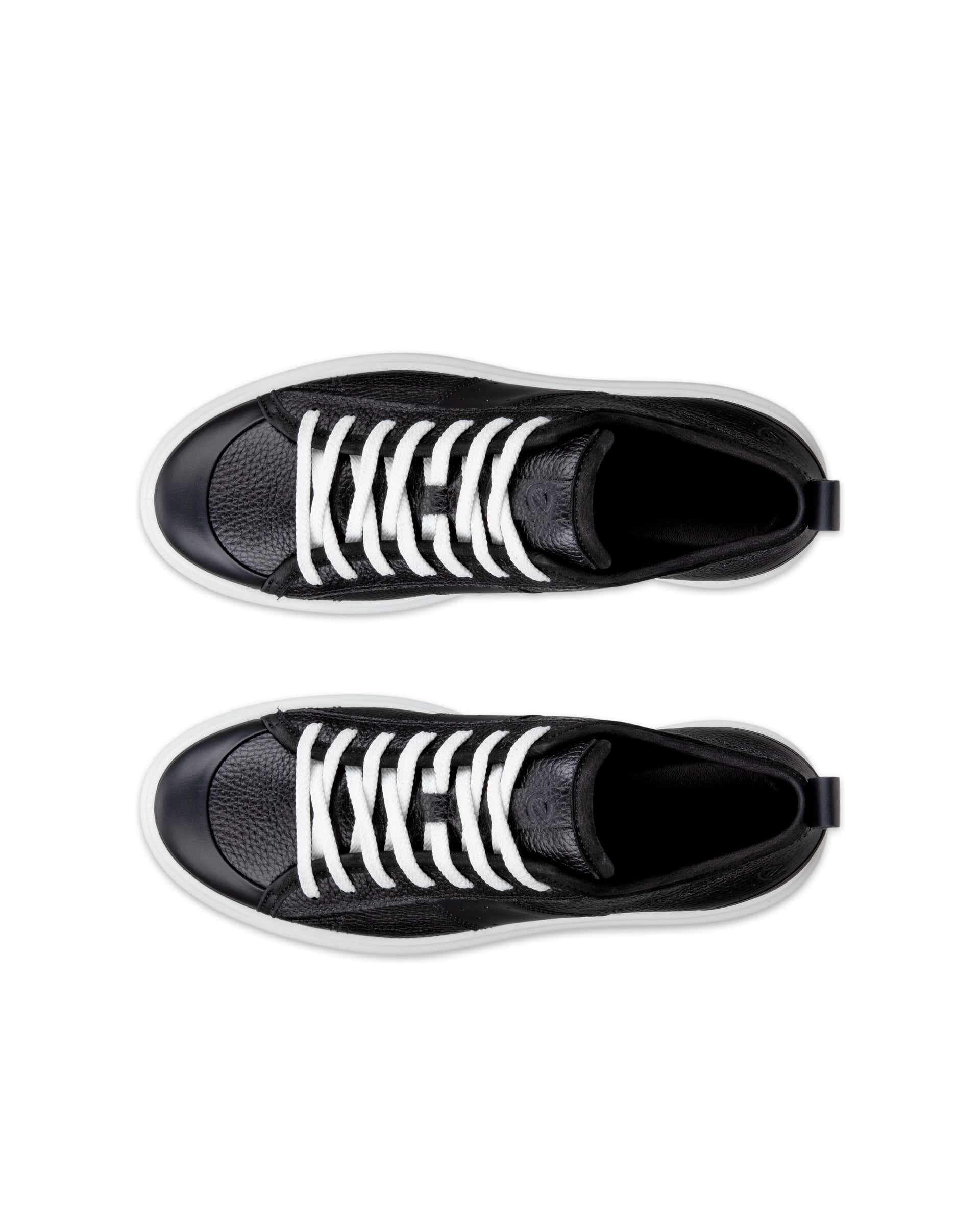 ECCO STREET ACE WOMENS ウィメンズ レザースニーカー - ブラック - Top left pair