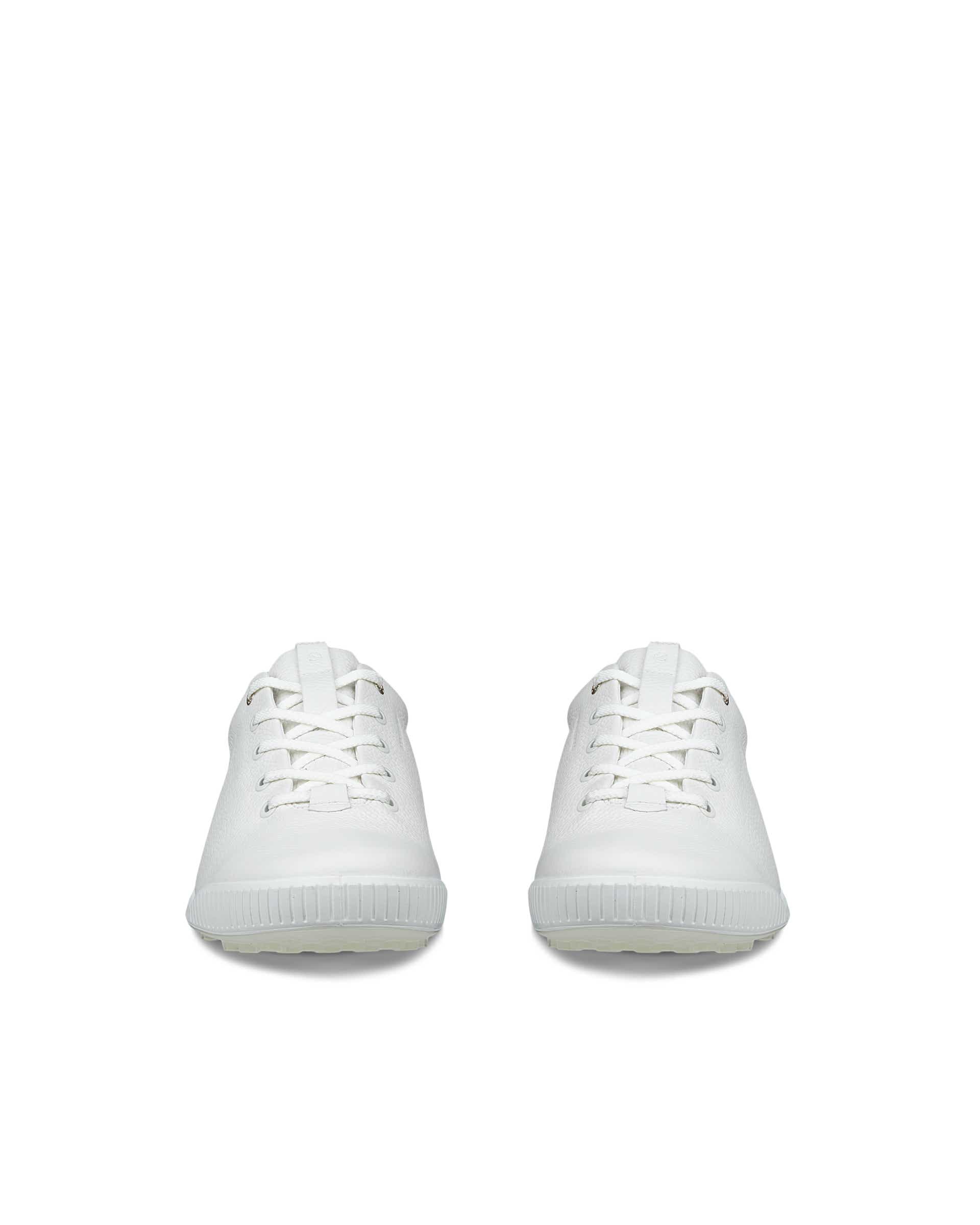 Men's ECCO® GOLF STREET RETRO Leather Waterproof Golf Shoe - White - Front pair