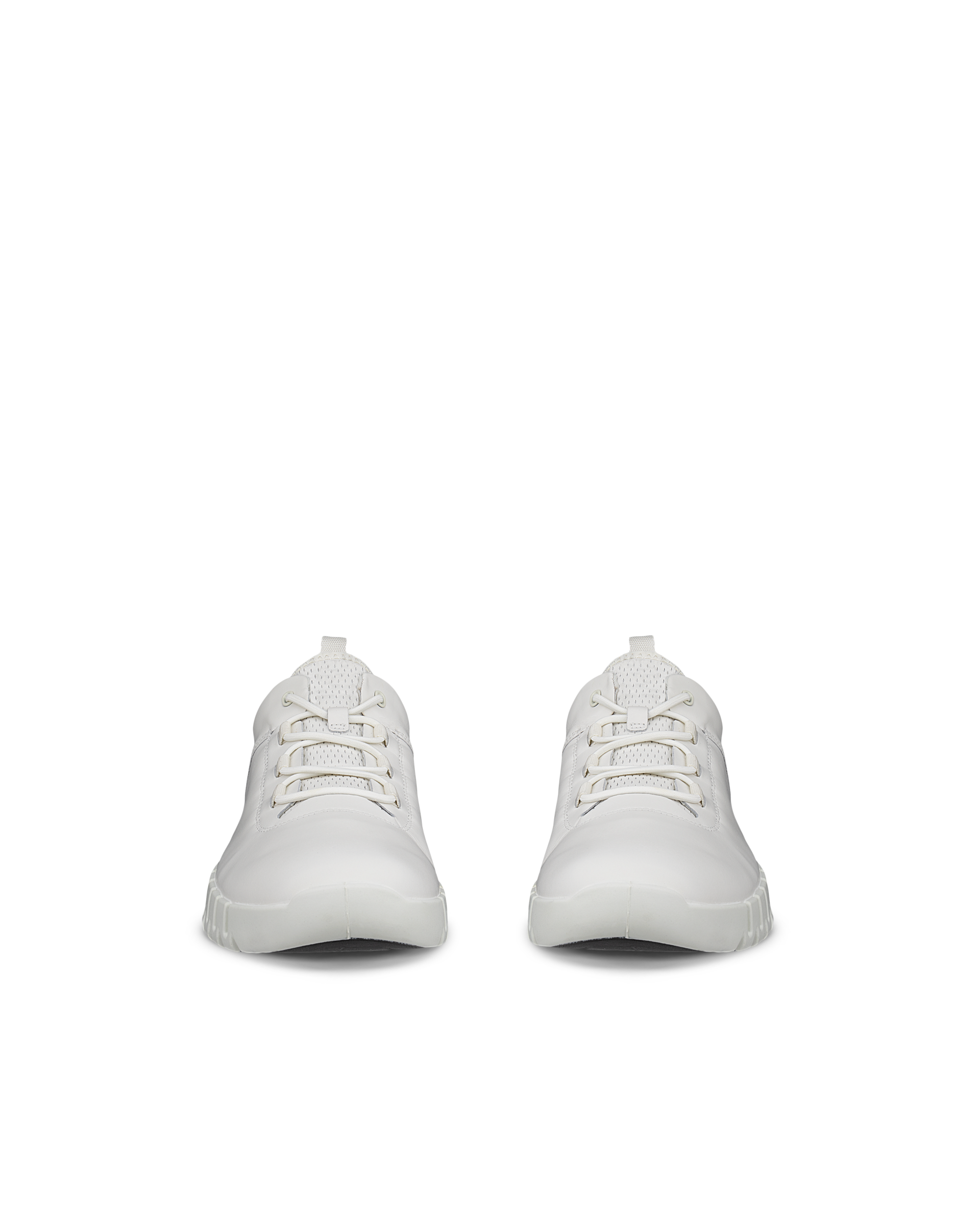 Men's ECCO® Gruuv Leather Trainer - White - Front pair