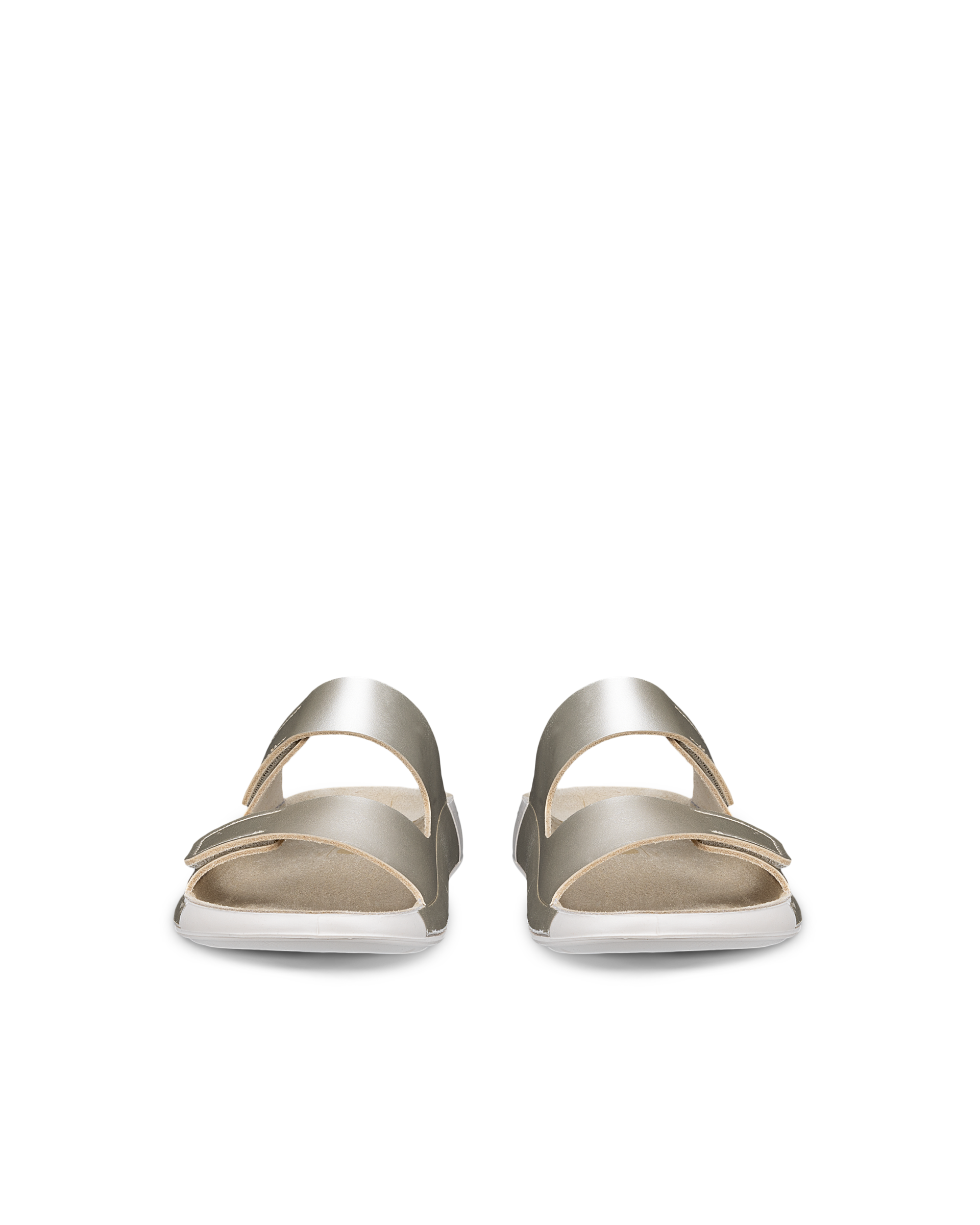 Sandalias con dos tiras de piel ECCO® Cozmo para mujer - Dorado - Front pair