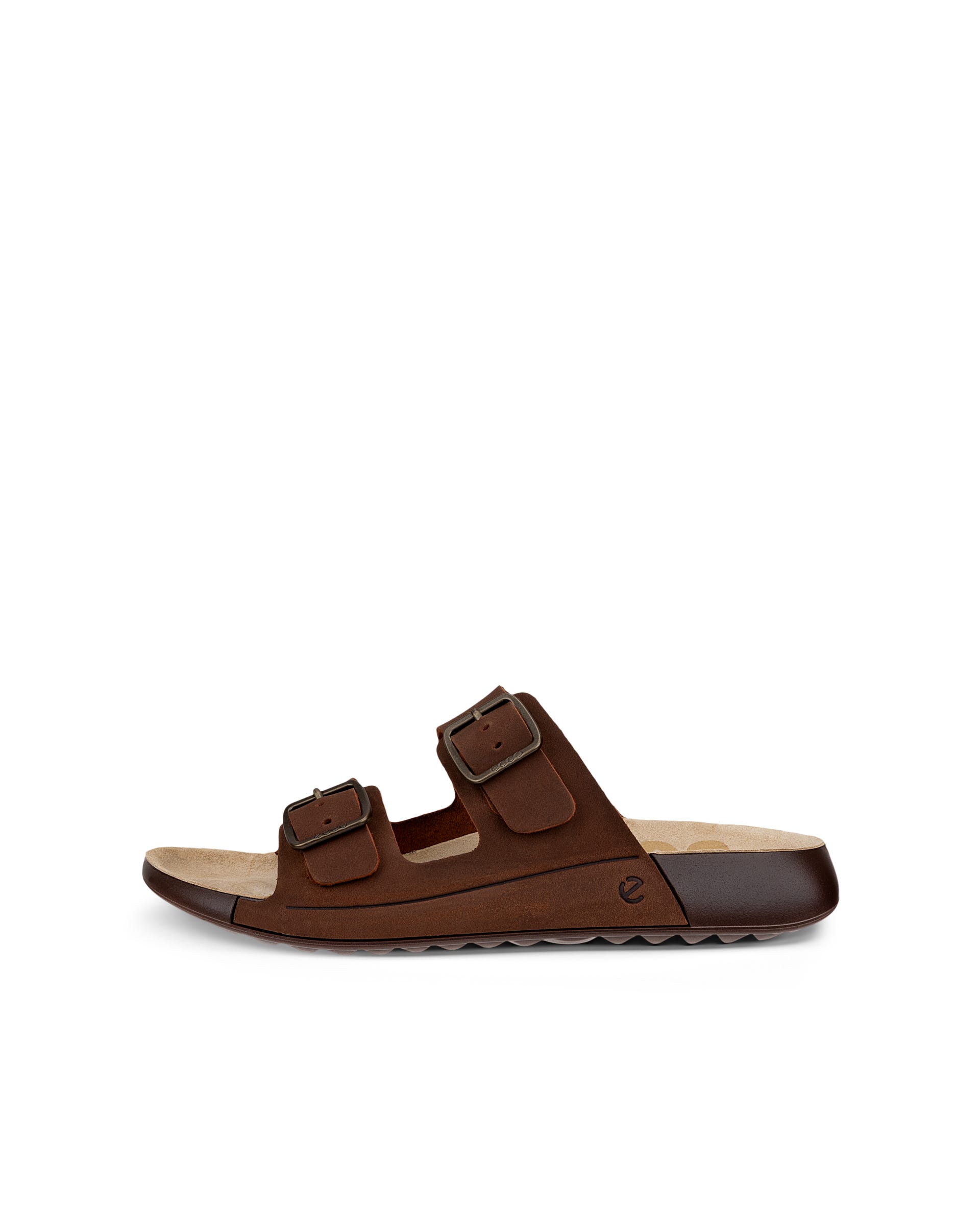 Women's ECCO® COZMO Nubuck Two Strap Sandal Brown