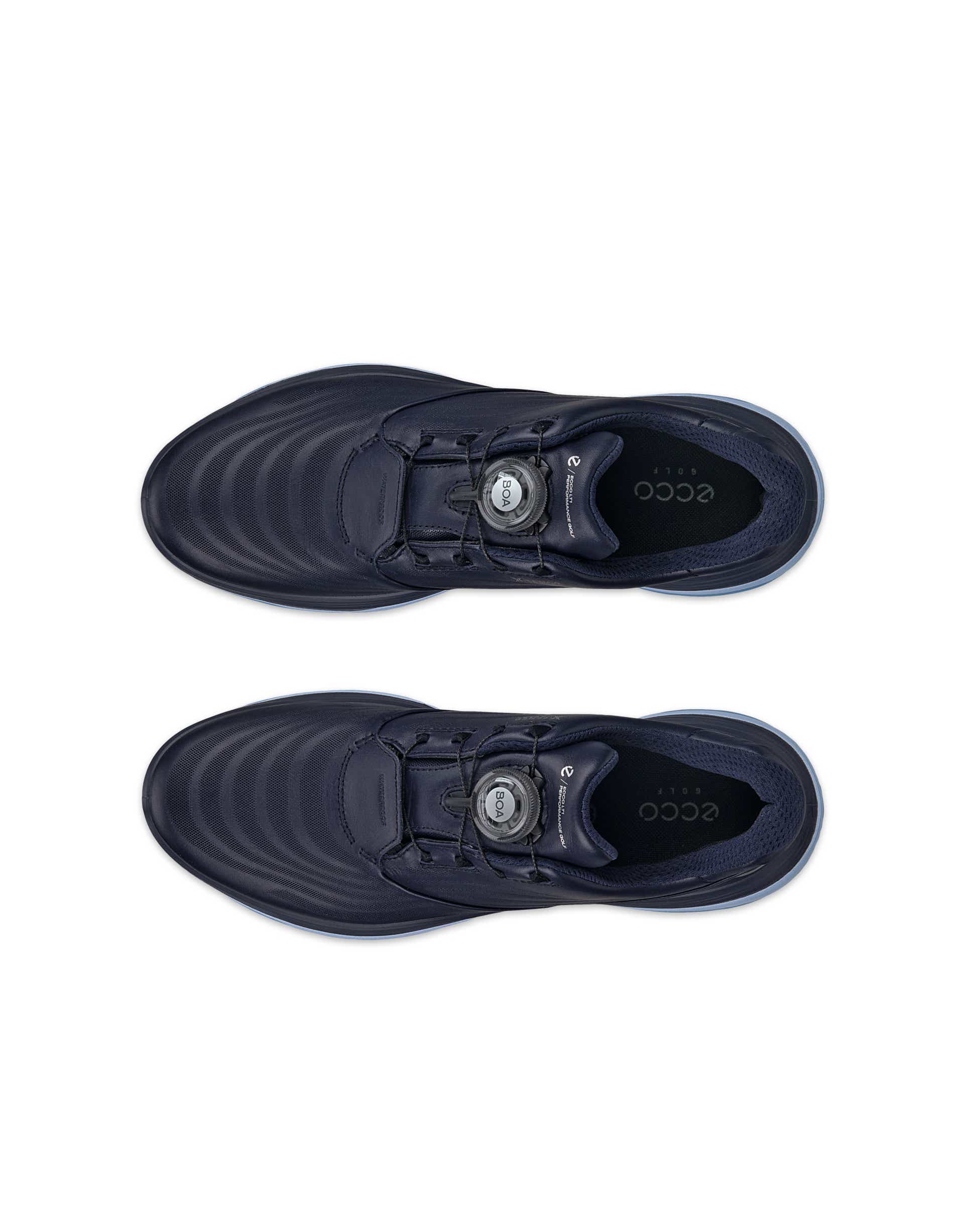 Dámské kožená golfová voděodolná obuv ECCO® Golf LT1 - Modrá - Top left pair