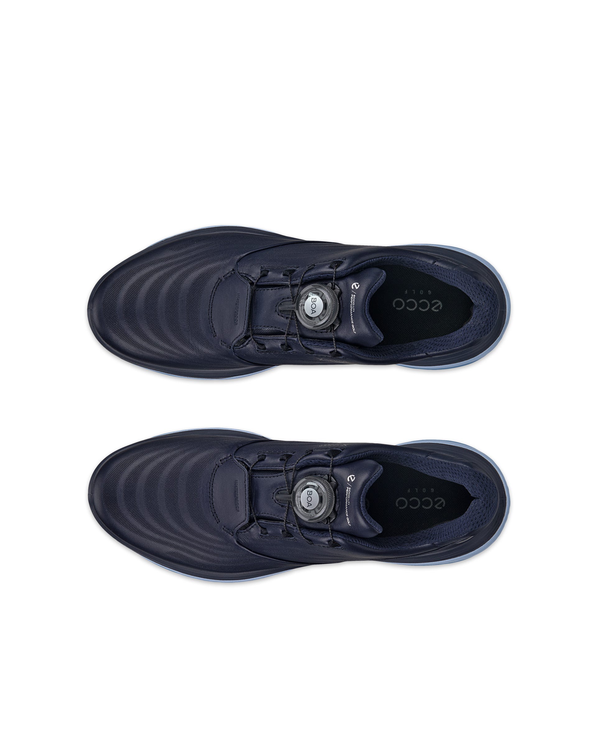 Dámské kožená golfová voděodolná obuv ECCO® Golf LT1 - Modrá - Top left pair