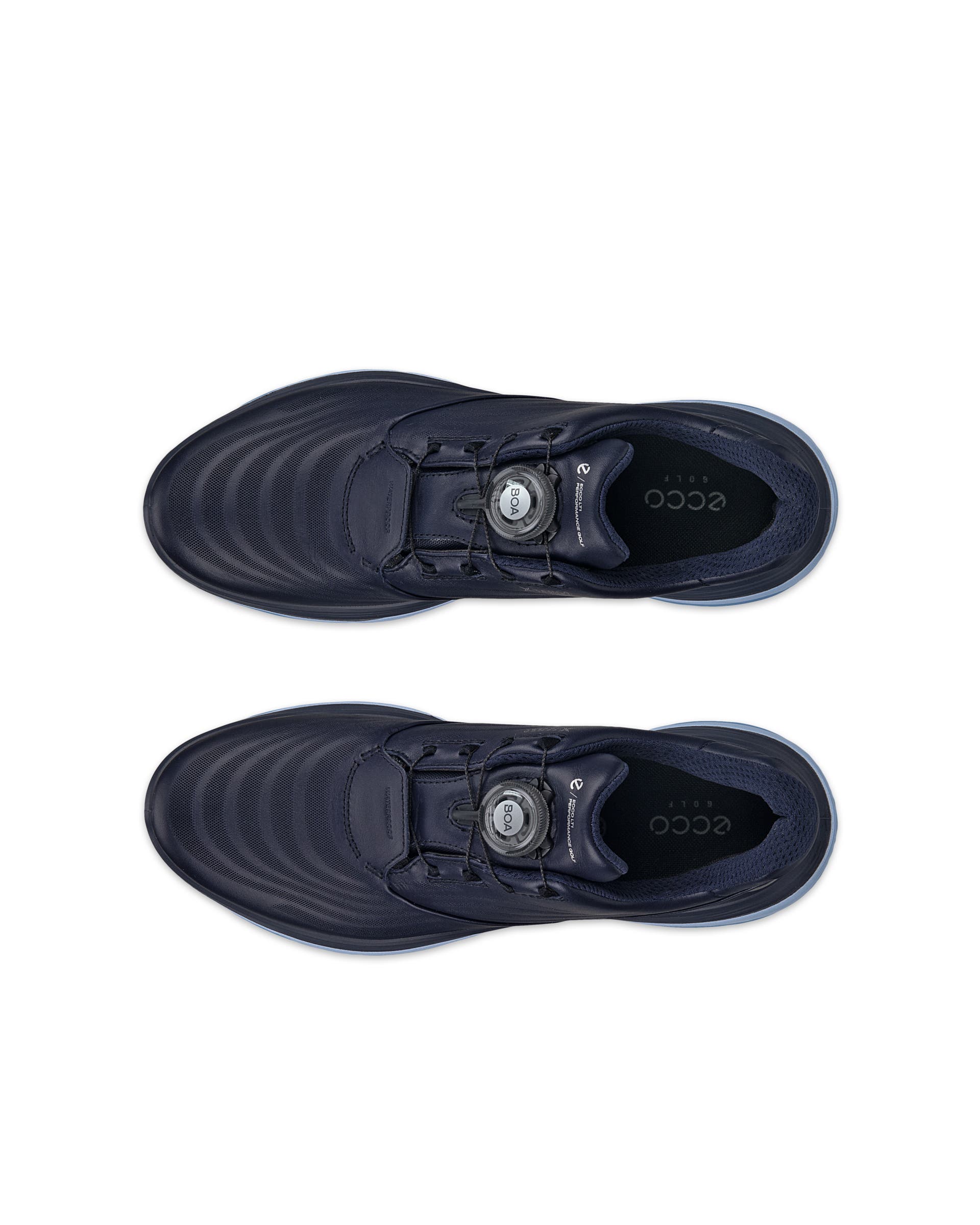 Dámské kožená golfová voděodolná obuv ECCO® Golf LT1 - Modrá - Top left pair