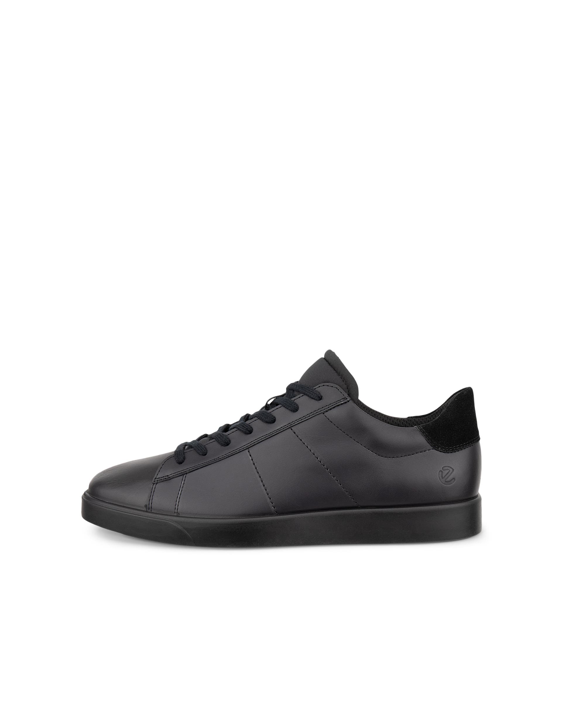 Men's ECCO® Street Lite Leather Trainer - Black - Outside
