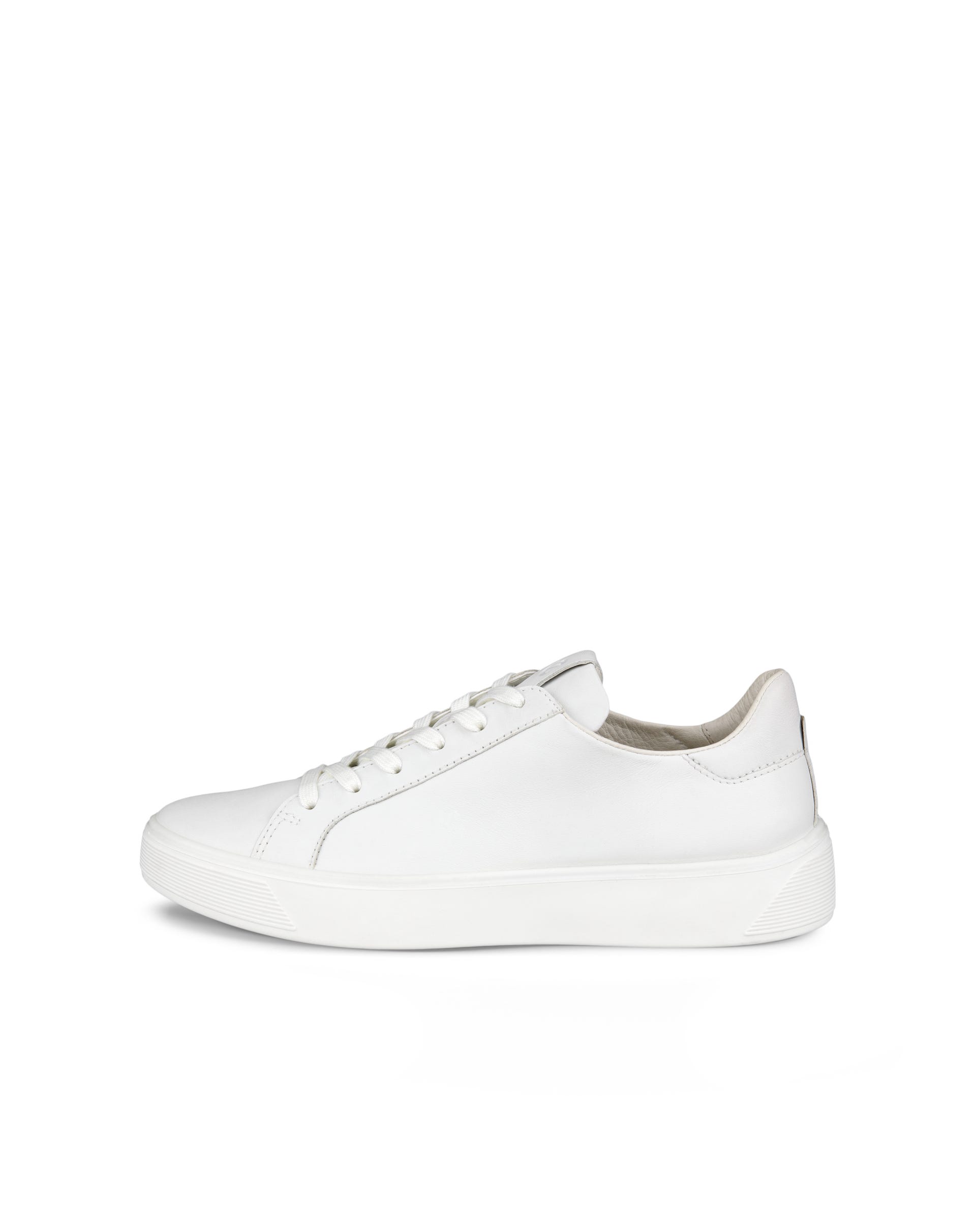 Women's ECCO® Street Tray Leather Trainer - White - Outside