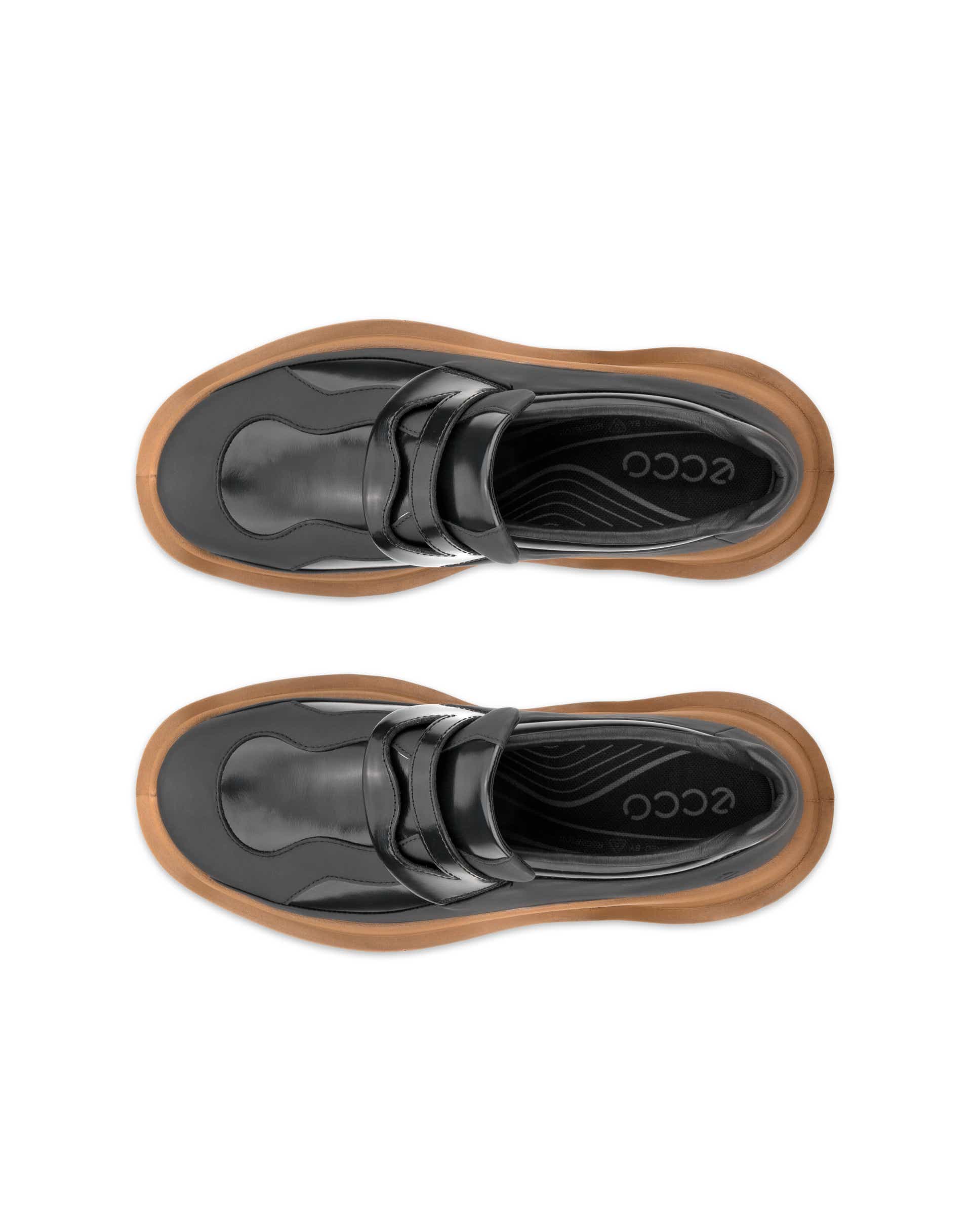 ECCO® OFFROAD chaussures de plein air en cuir pour femme - Noir - Top left pair