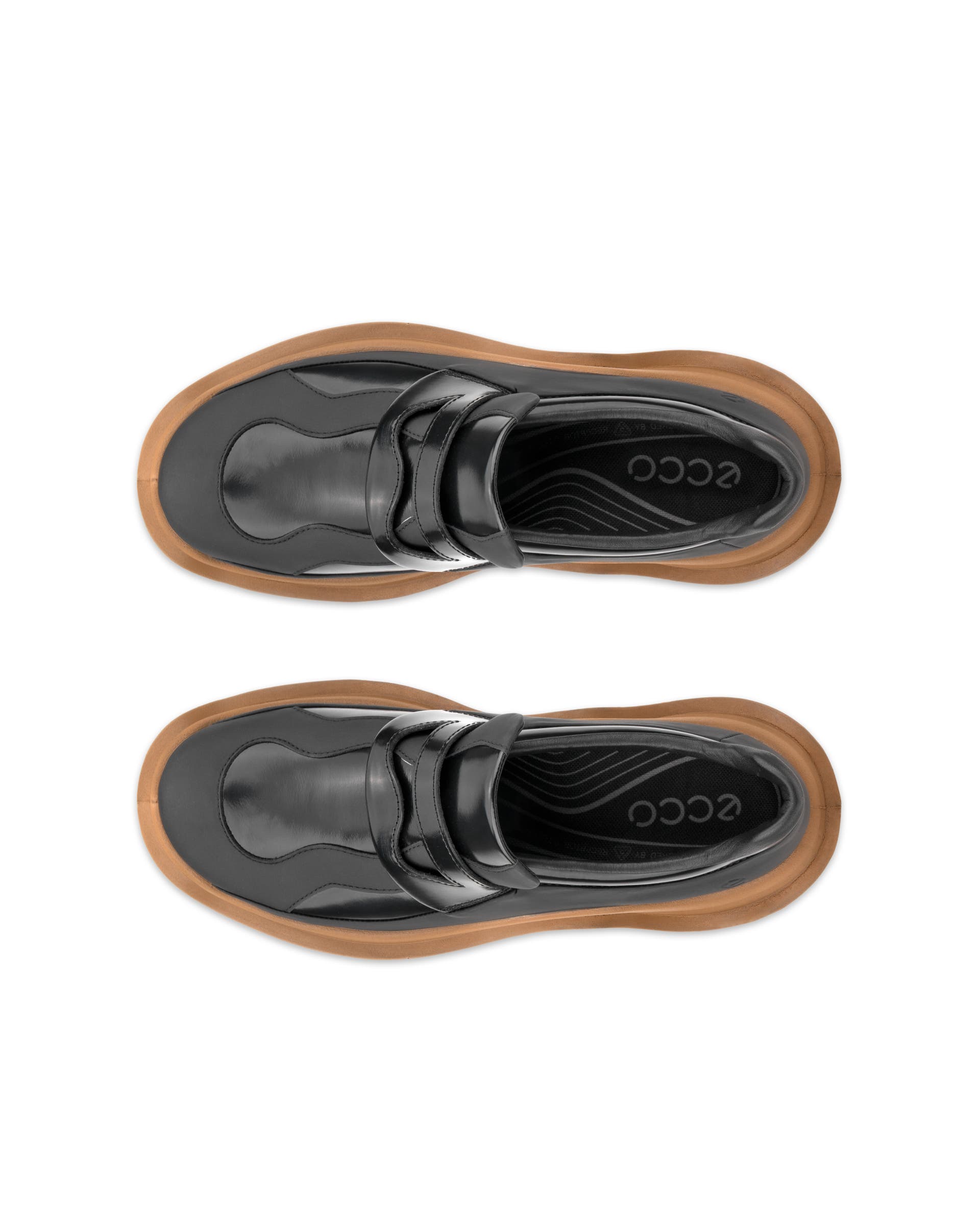 ECCO® OFFROAD chaussures de plein air en cuir pour femme - Noir - Top left pair