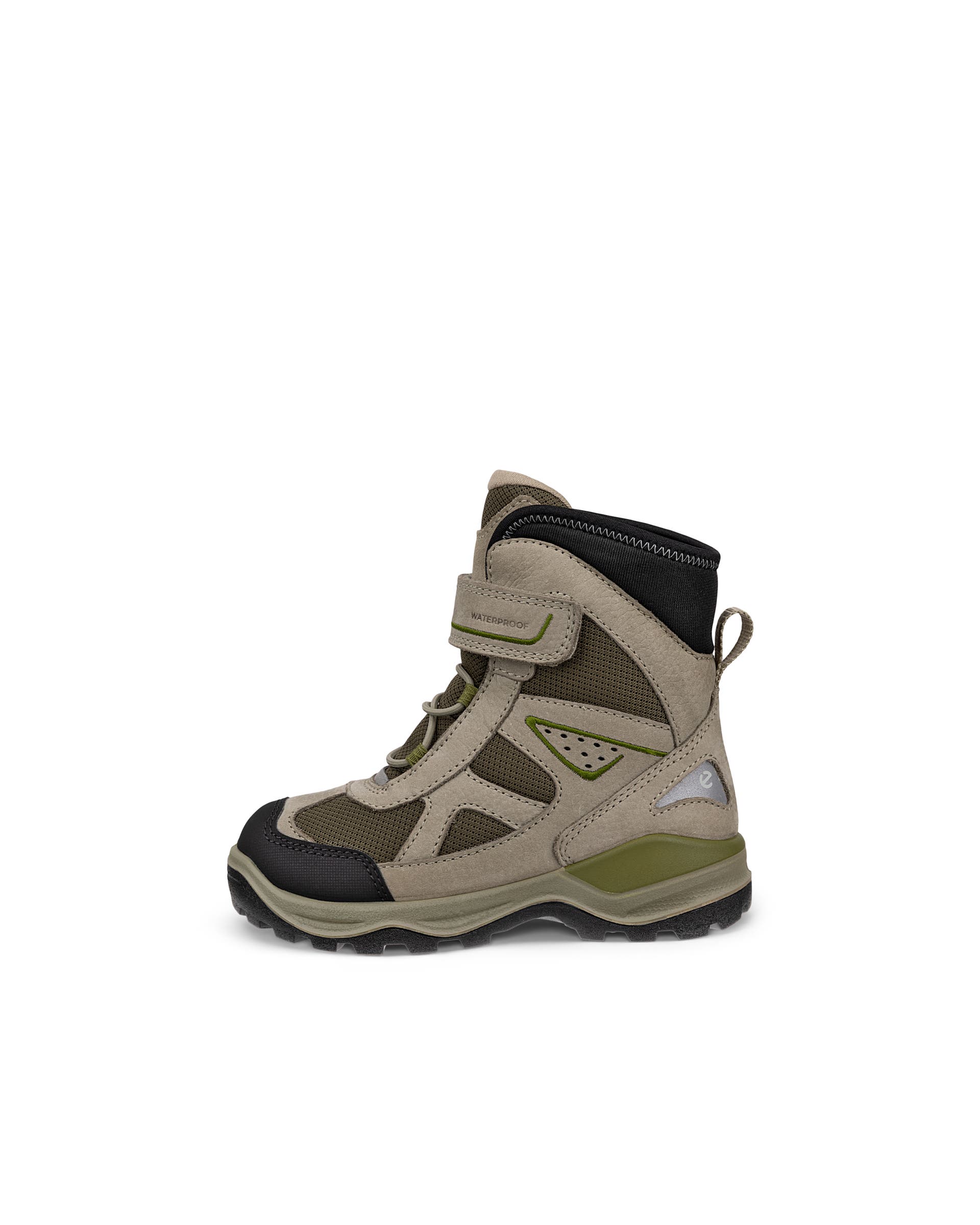 Kids' ECCO® Snow Mountain Nubuck Waterproof Winter Boot - Green - Outside