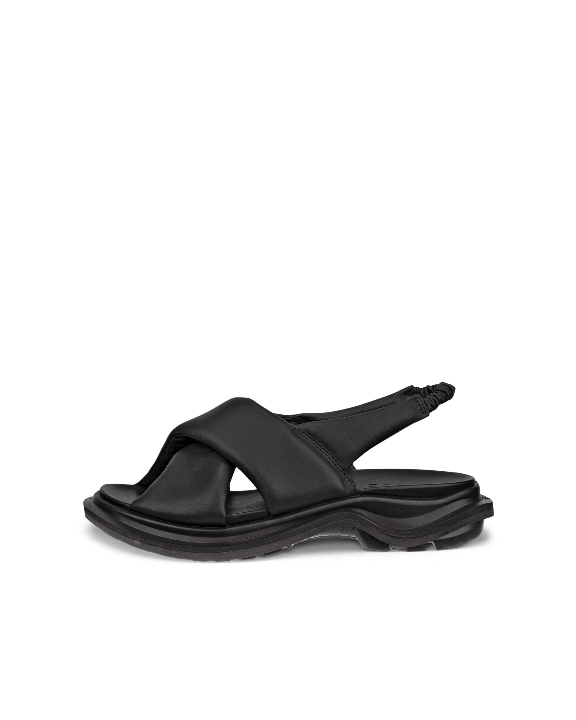 Women's ECCO® Offroad Leather Walking Sandal - Black - Outside