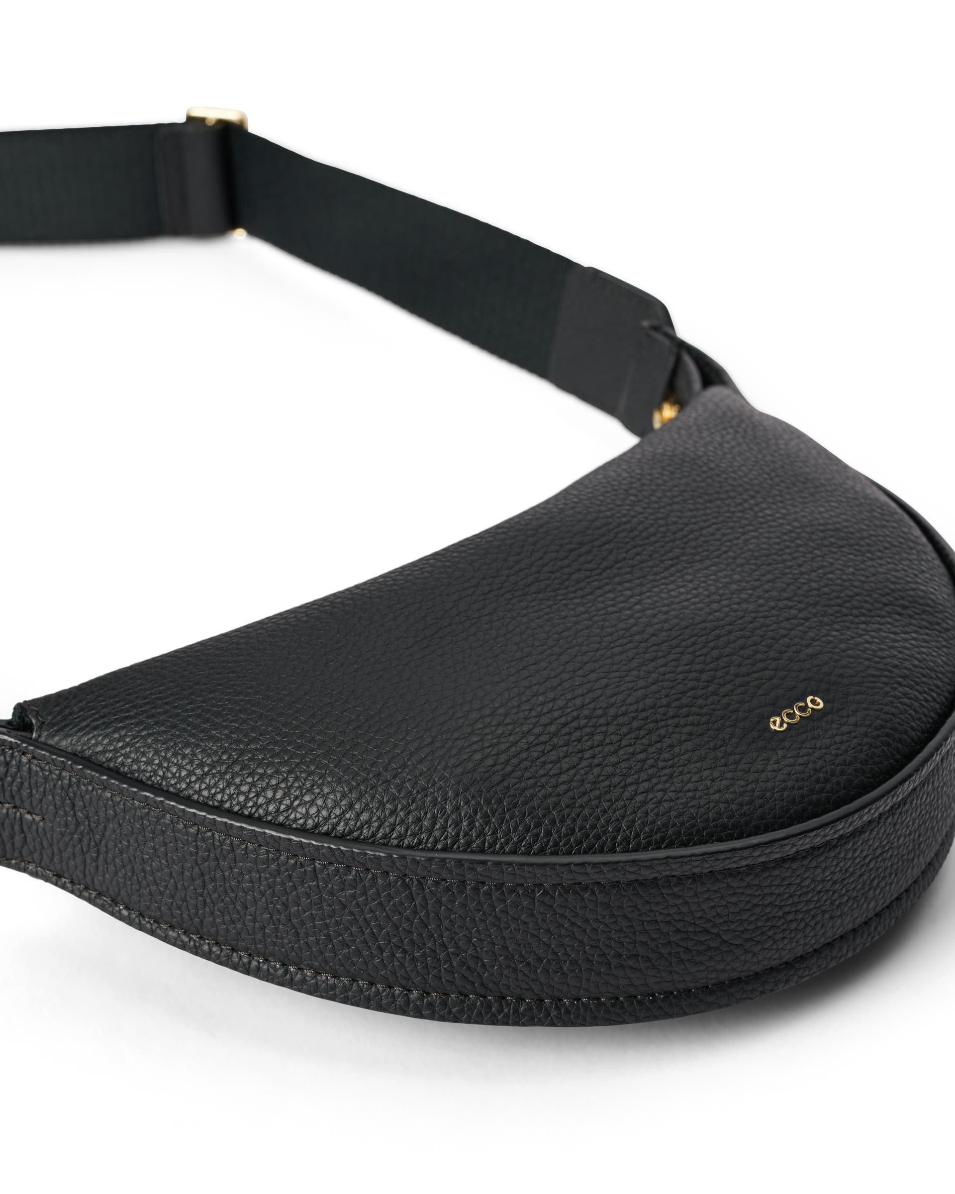 ECCO Fortune Small Soft Pebbled レザークロスボディバッグ - ブラック - Detail-2