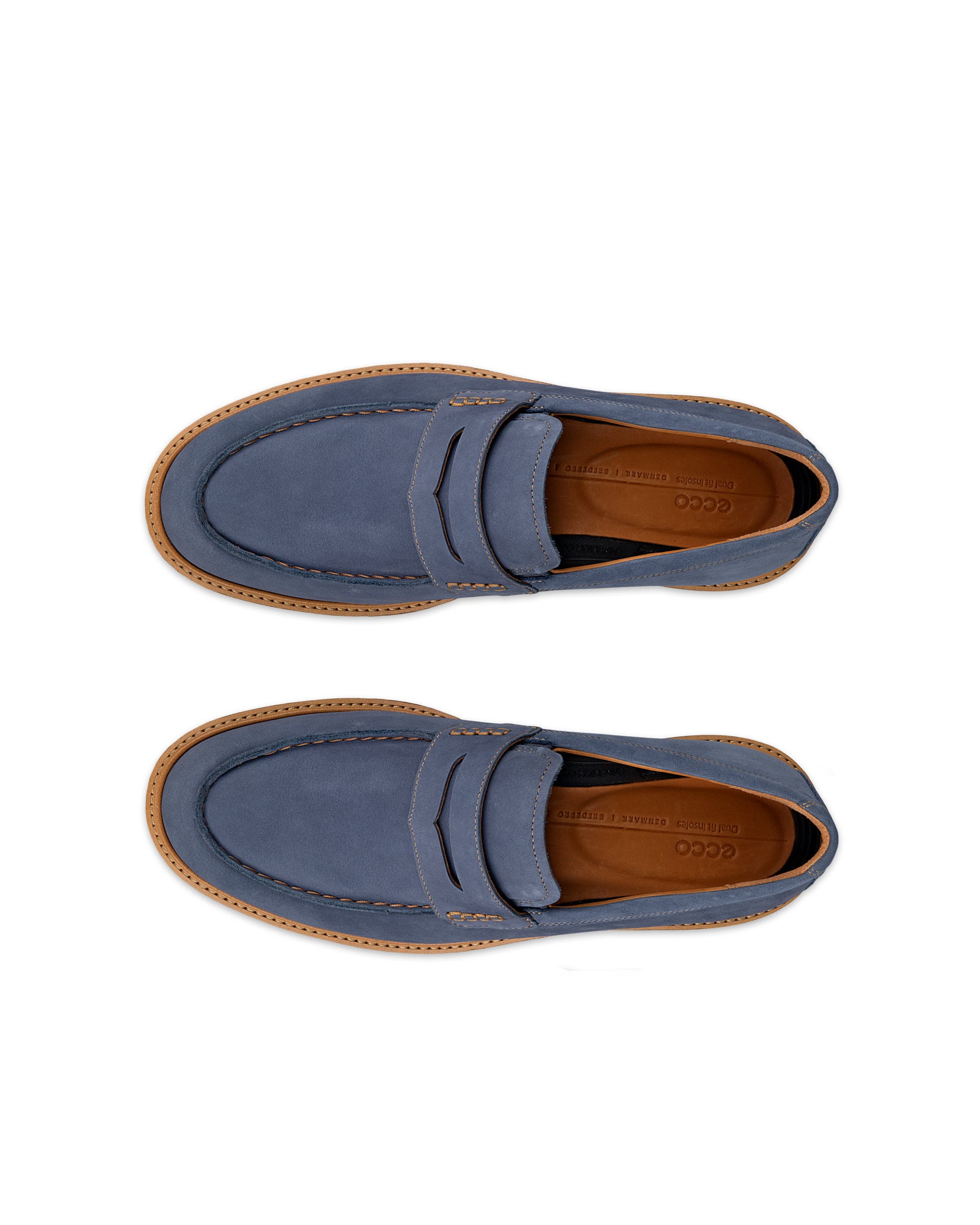 ECCO Metropole London メンズ ヌバックモックトゥシューズ - ブルー - Top left pair