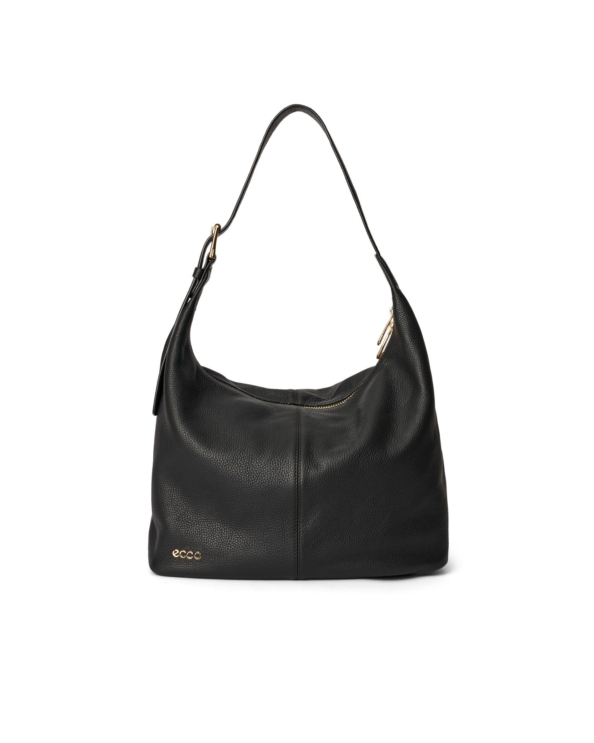 ECCO® Soft Medium Pebbled Leather Hobo Bag | Black