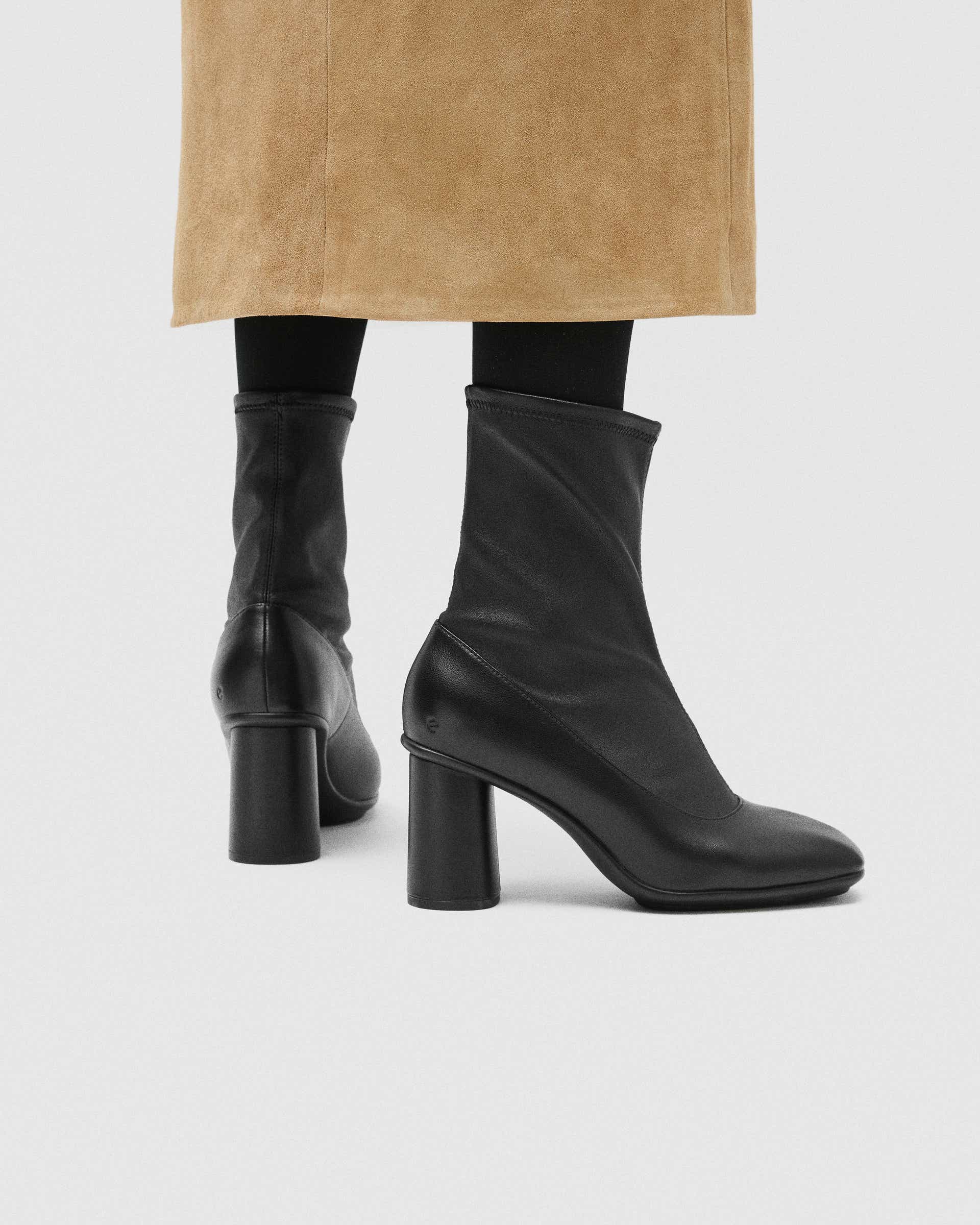 Women's ECCO® SCULPTED ALBA 65 Leather Mid-Cut Boot - Black - Lifestyle image-1