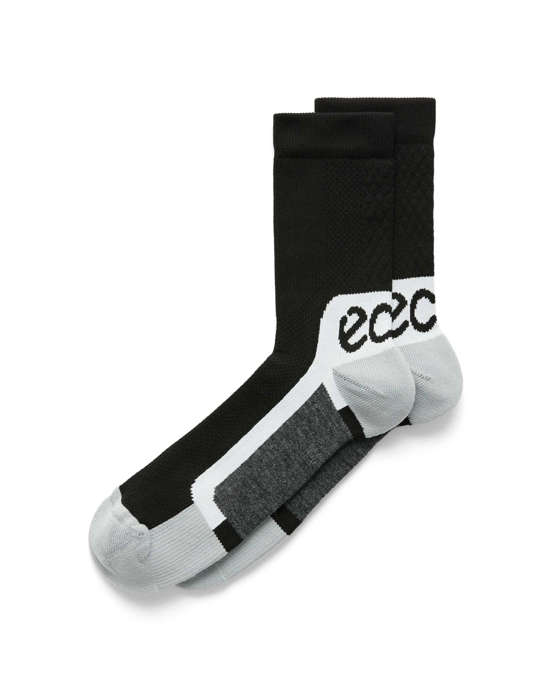 Unisex ECCO® Tech Sporty Mid-Cut Socks - Black - Main
