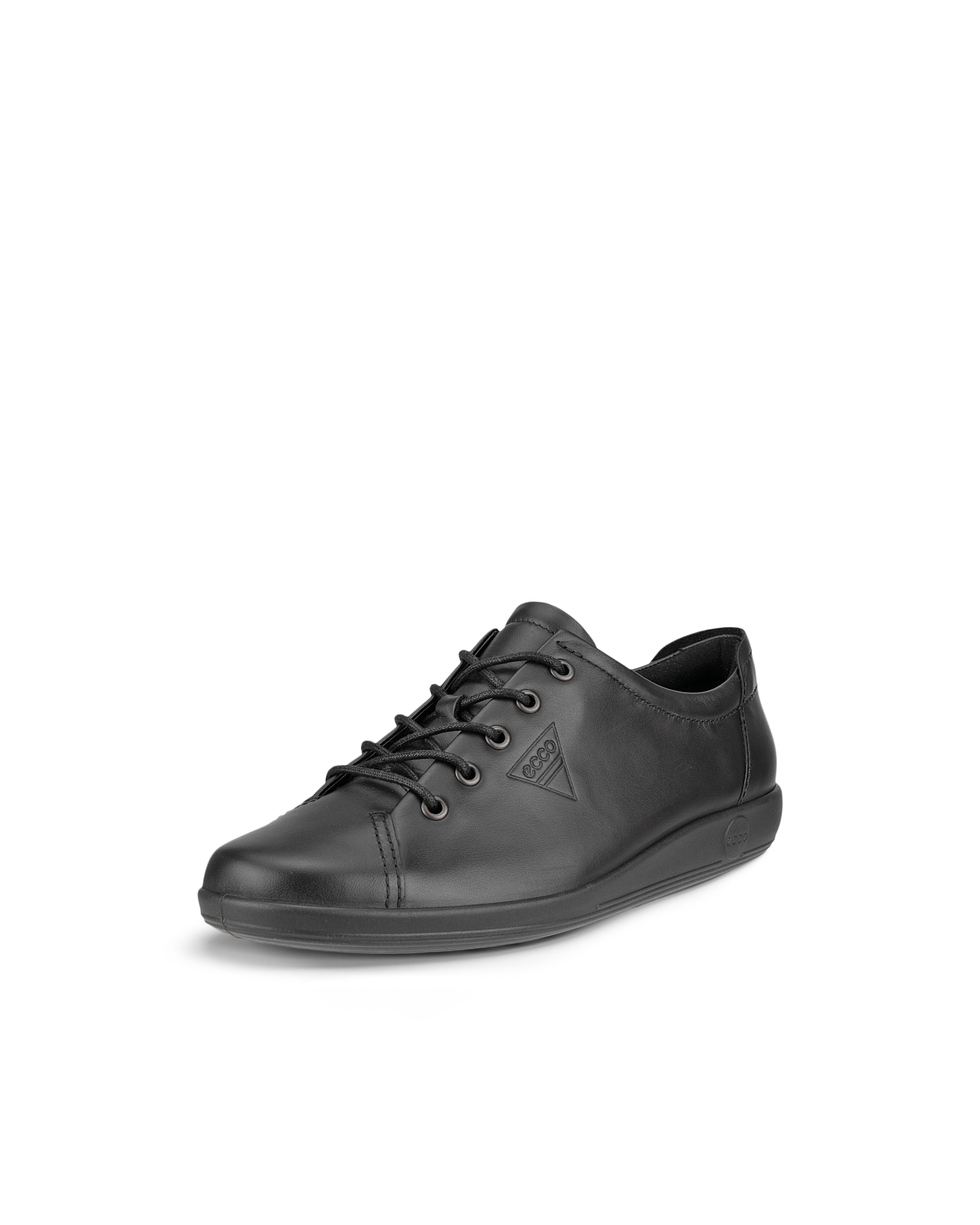 ECCO® Soft 2.0 chaussures de marche en cuir pour femme - Noir - Main